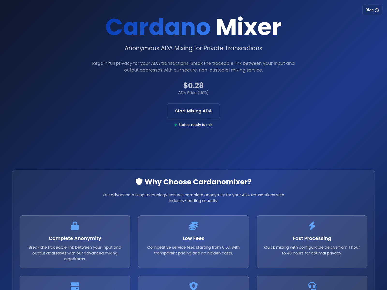 Screenshot of www.cardanomixer.com