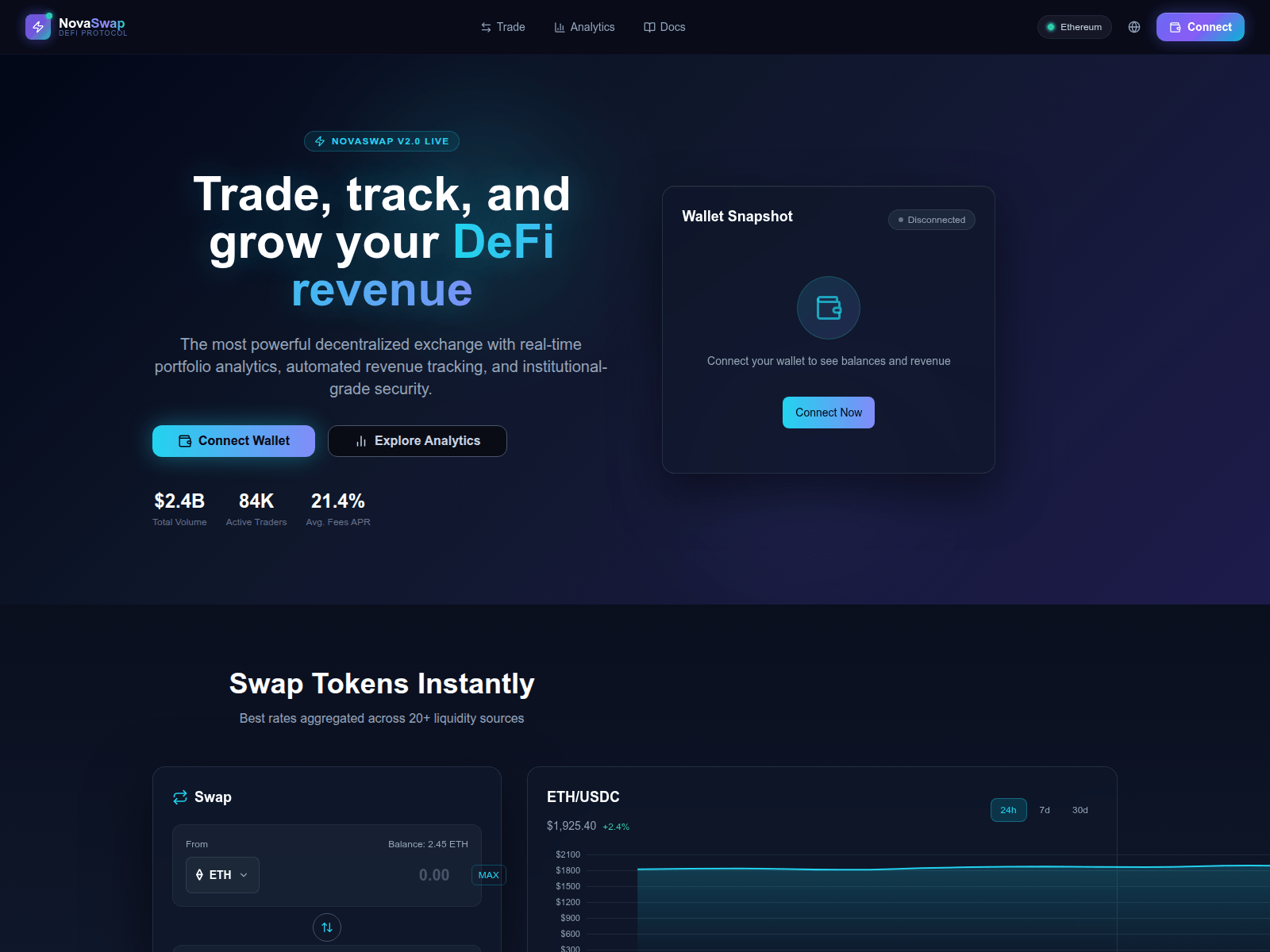 Screenshot of novaswap.dream.space