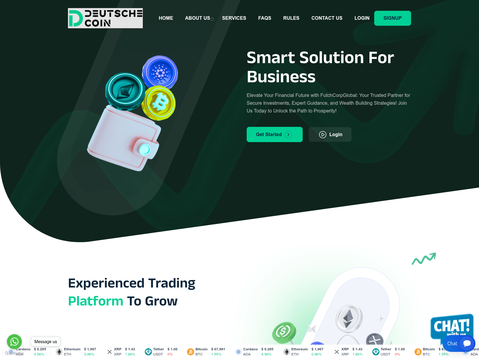 Screenshot of deutschedcoin.com.trustscapitals.com
