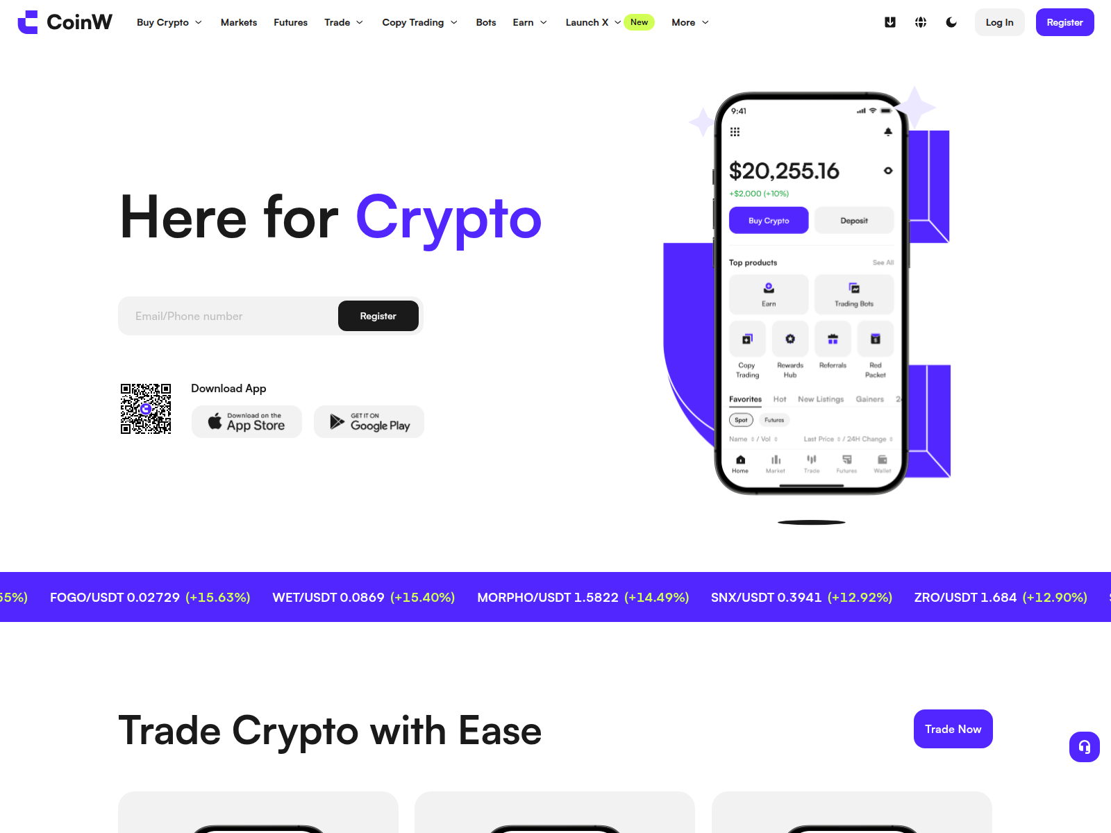 Screenshot of www.coinw.capital