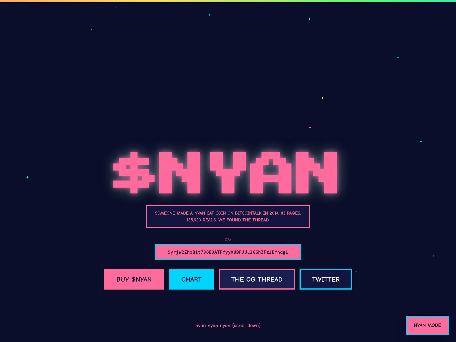Screenshot of nyanscoin.xyz