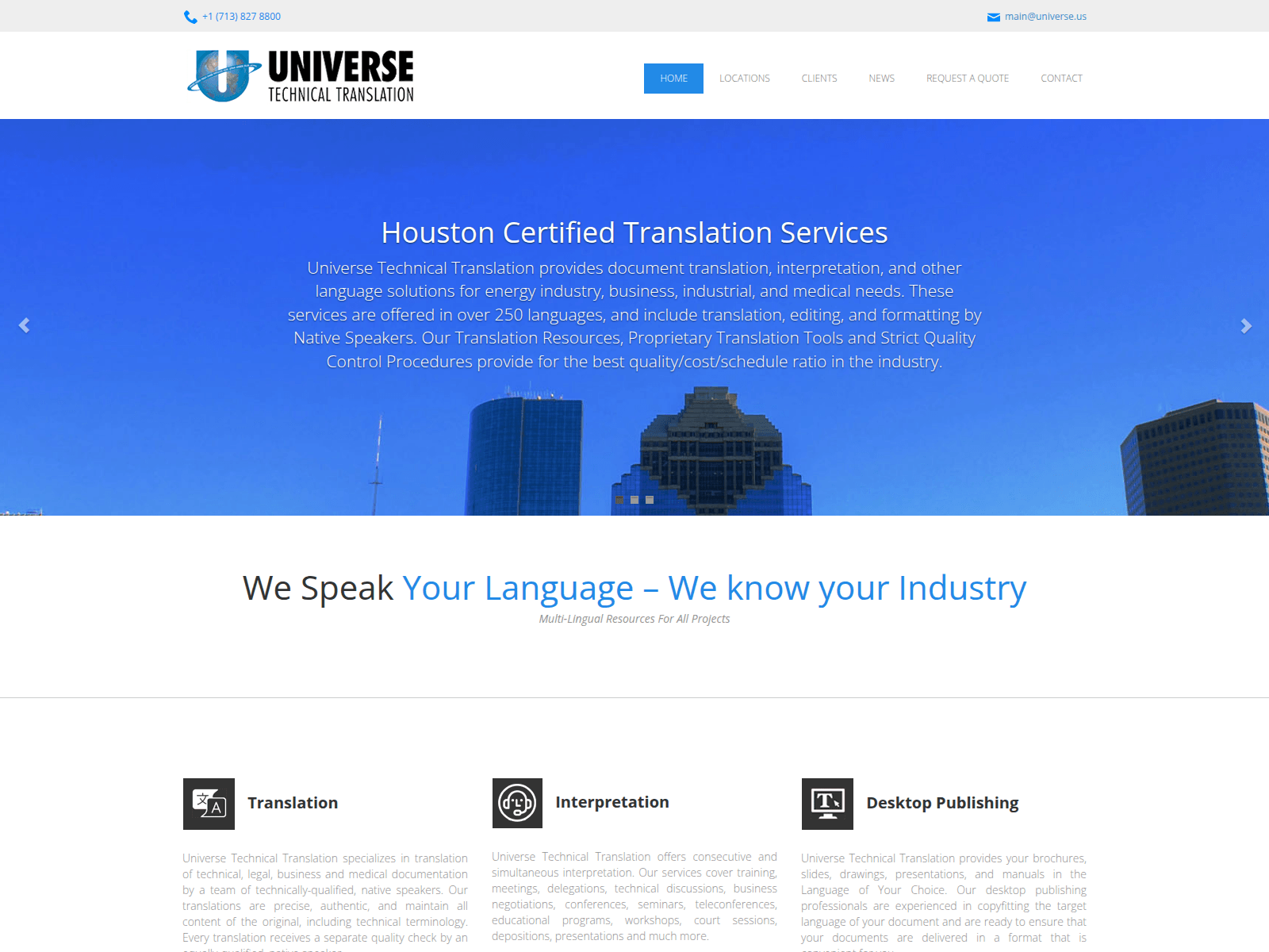 Screenshot of translation-service-houston.com