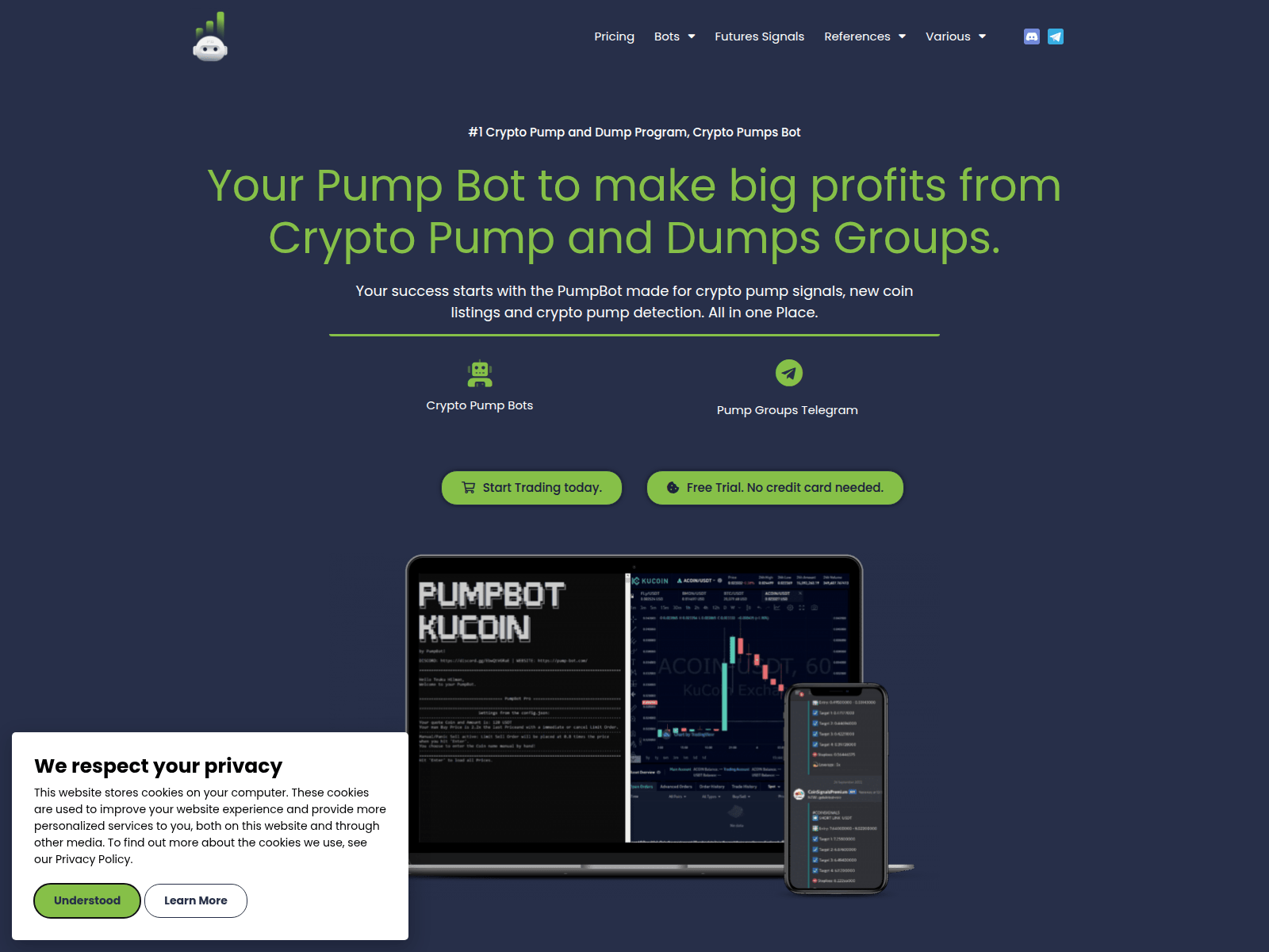 Forensic screenshot of pump-bot.com