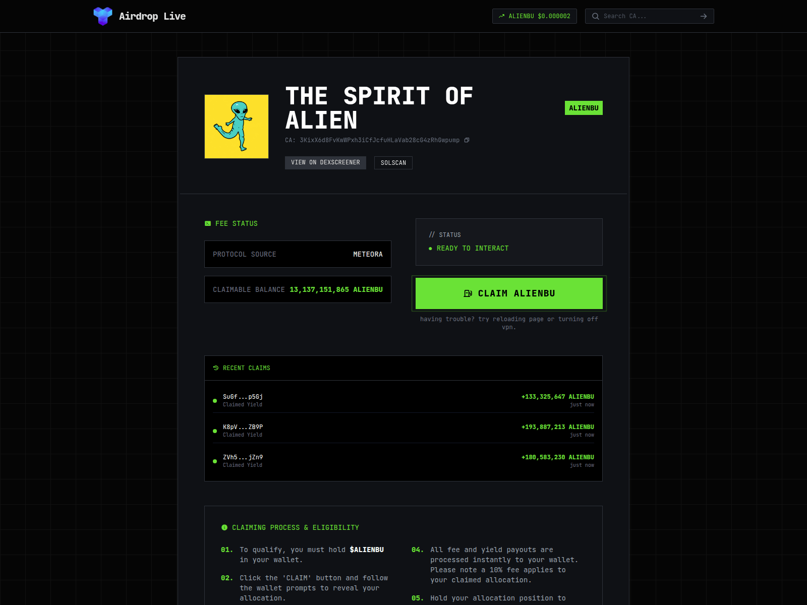 Screenshot of mintspot.fun