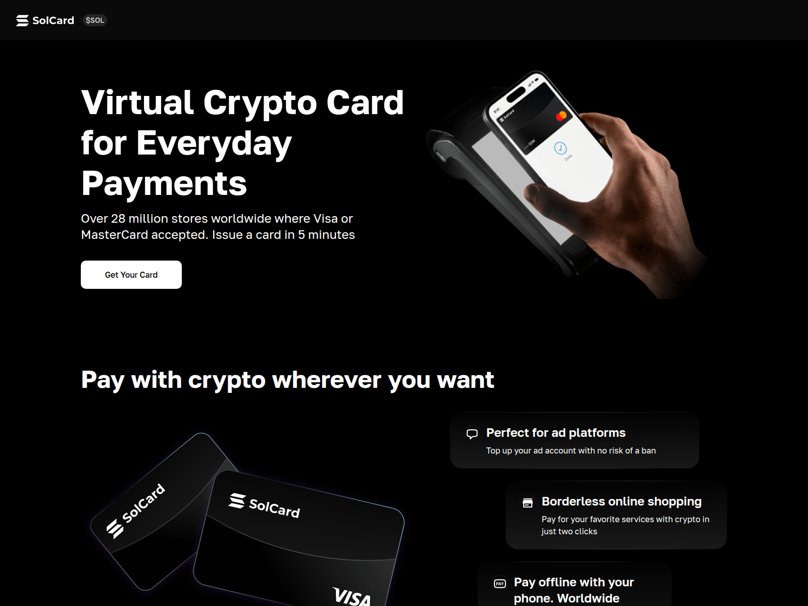 Screenshot of solcard.click