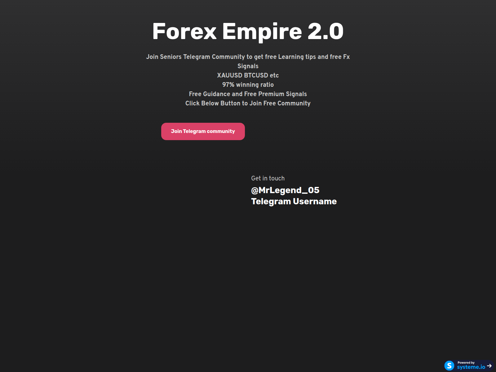 Screenshot of forexaisignals2-0.systeme.io