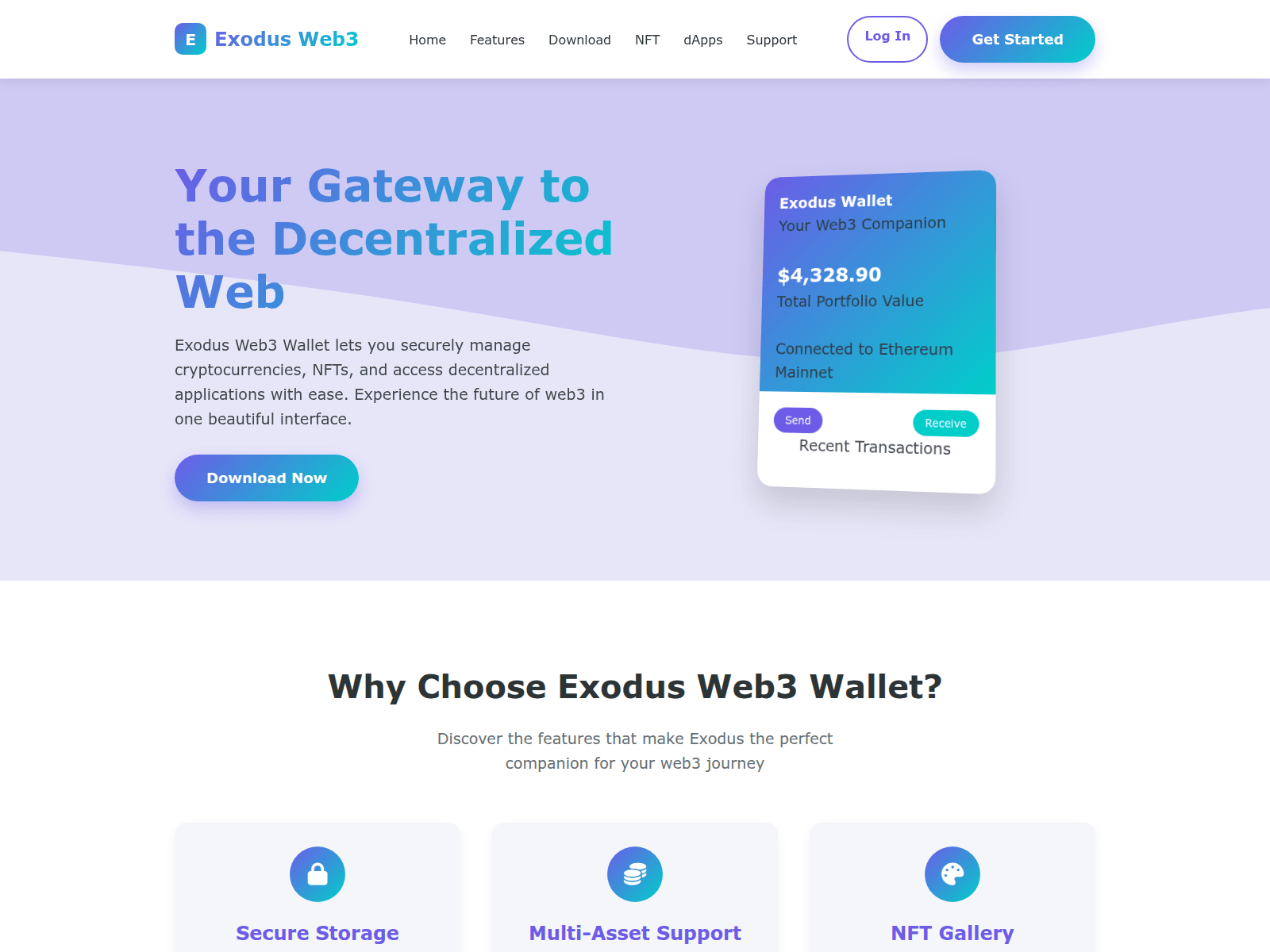 Screenshot of docs-exdus-web3.pages.dev
