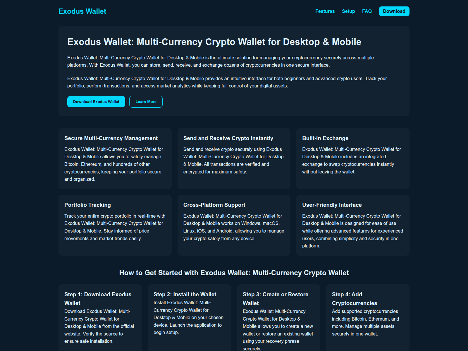 Screenshot of homepage-exxodas.pages.dev