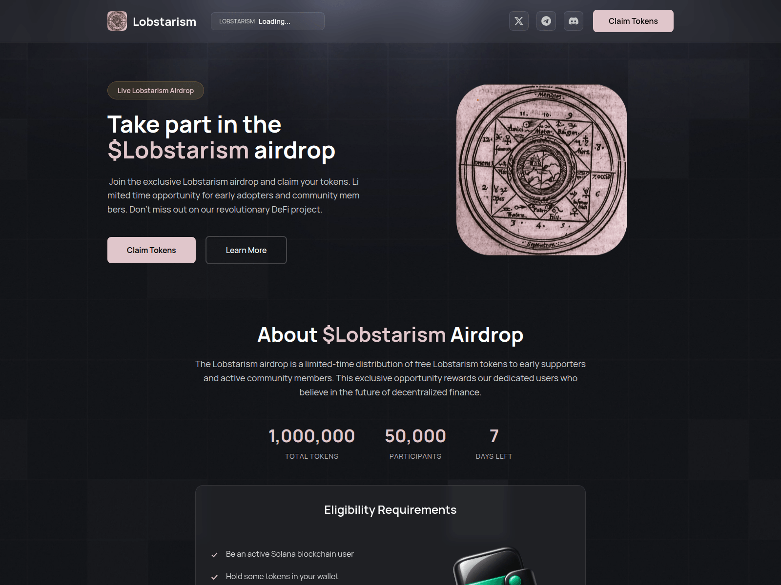 Screenshot of claim-lobstarism.pages.dev