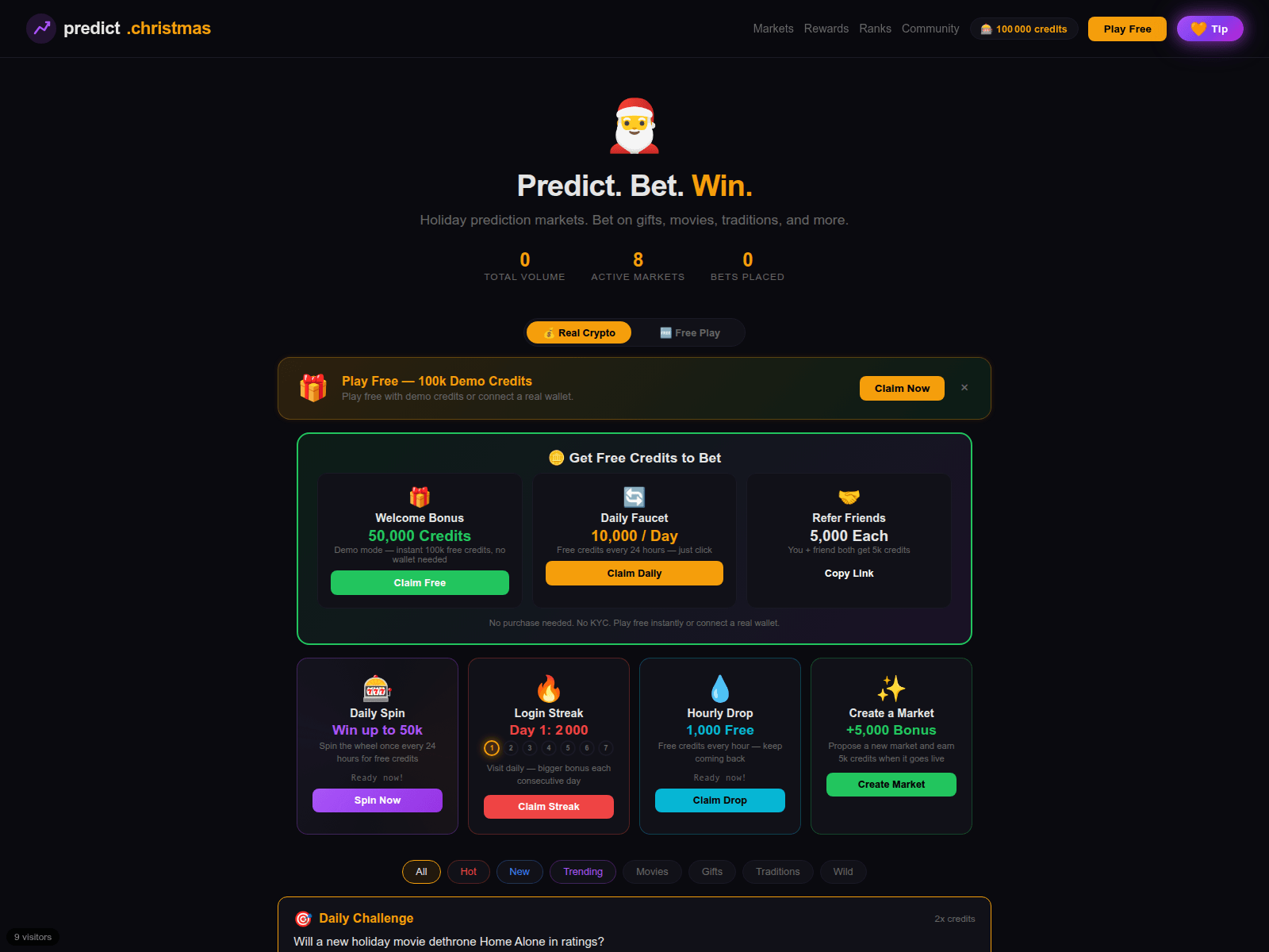 Screenshot of predict.christmas