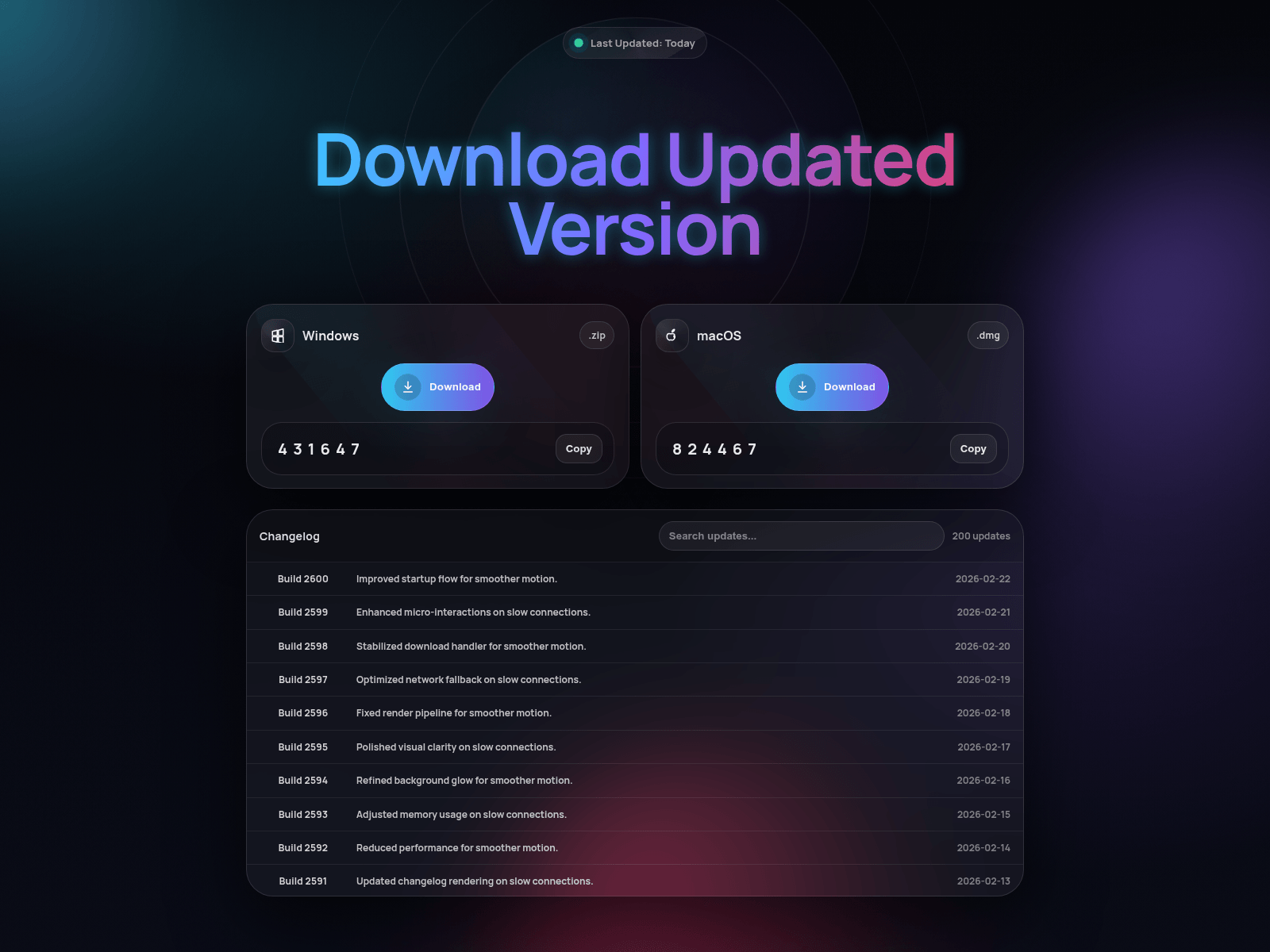 Screenshot of updev.cc
