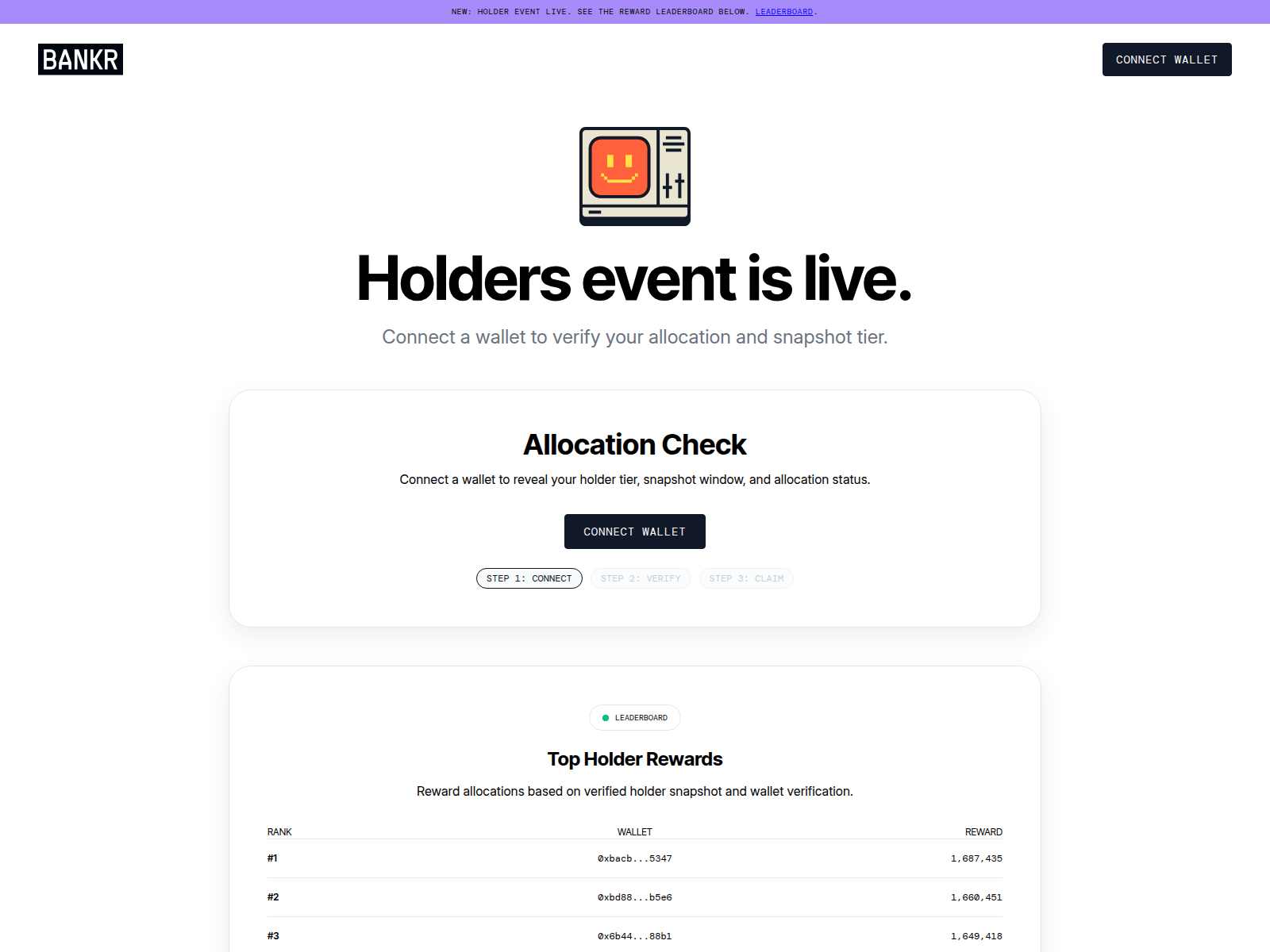 Screenshot of bnkrevent.com/claim
