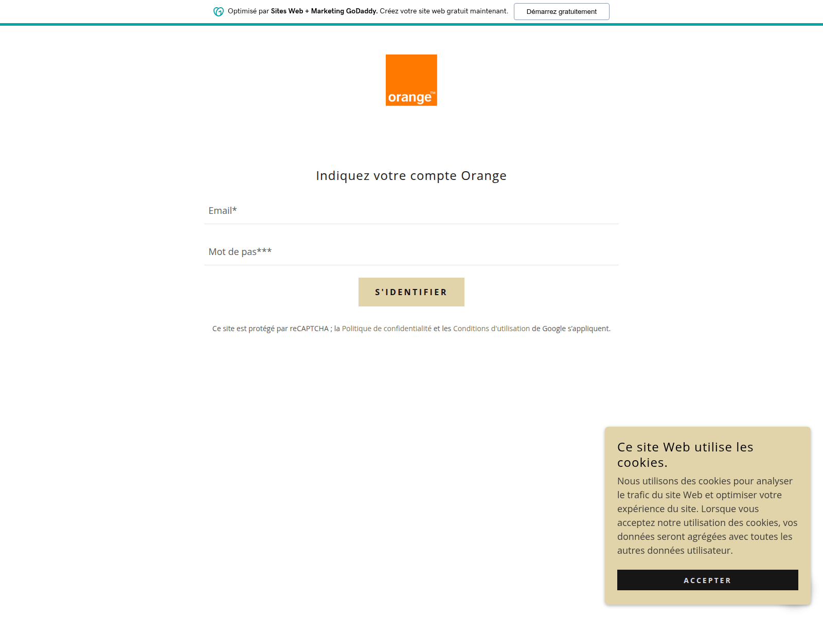 Screenshot of orange98.godaddysites.com