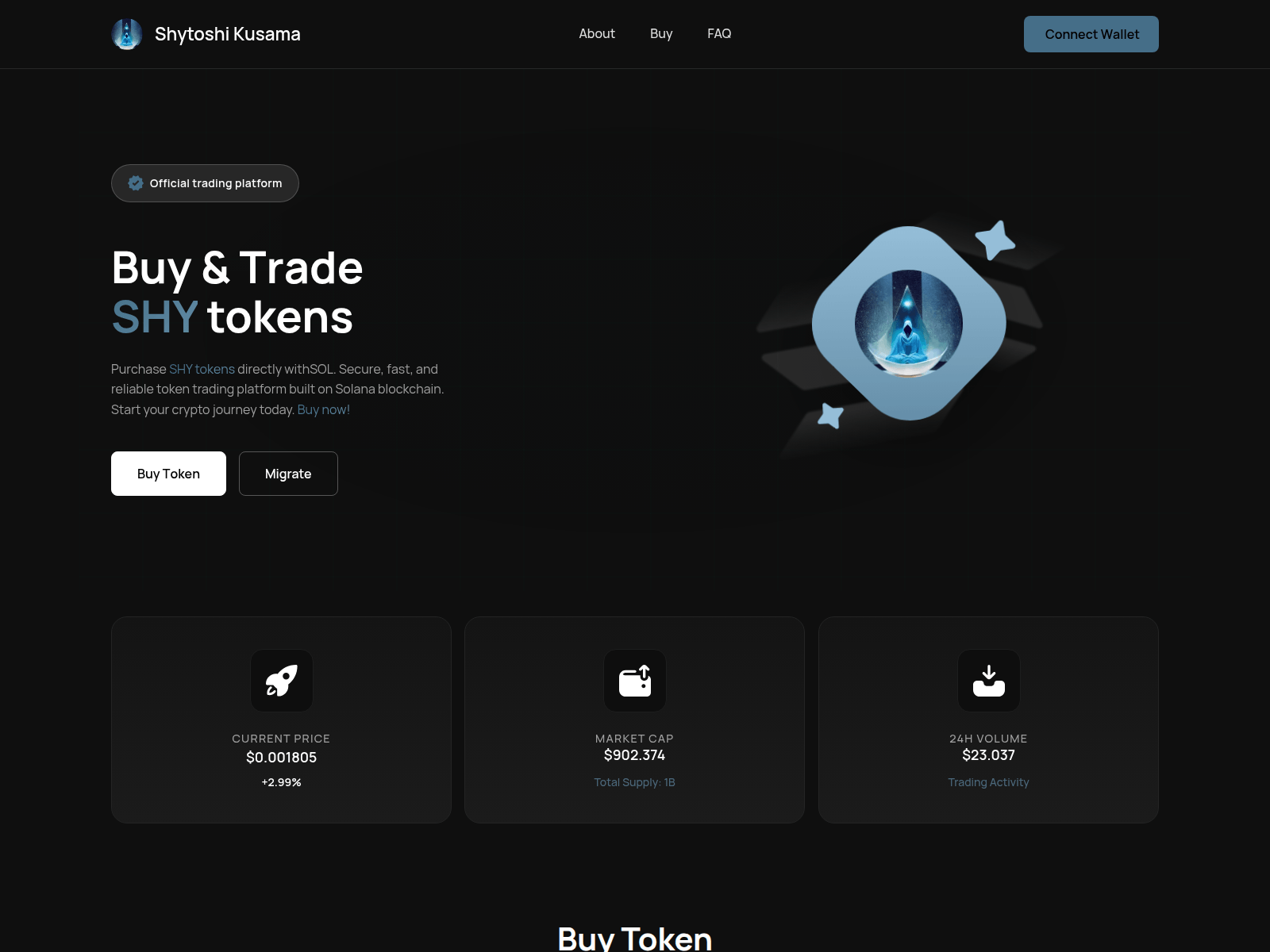 Screenshot of shycoinmigration.xyz