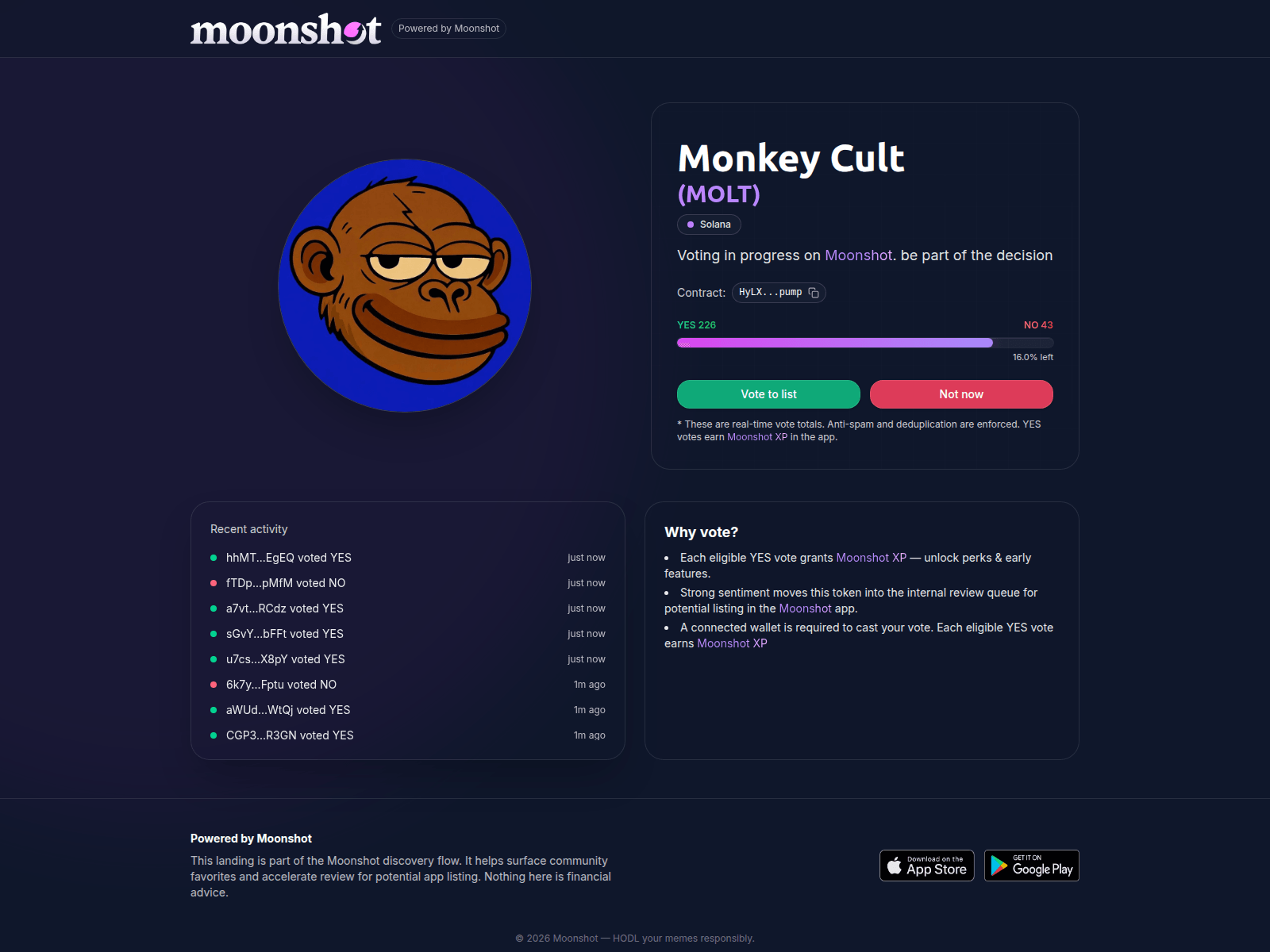 Screenshot of monshoot-vote.org/HyLXondhNhGkvWPXr8z4EPSgZNRRs4j8BHdyqMdVpump