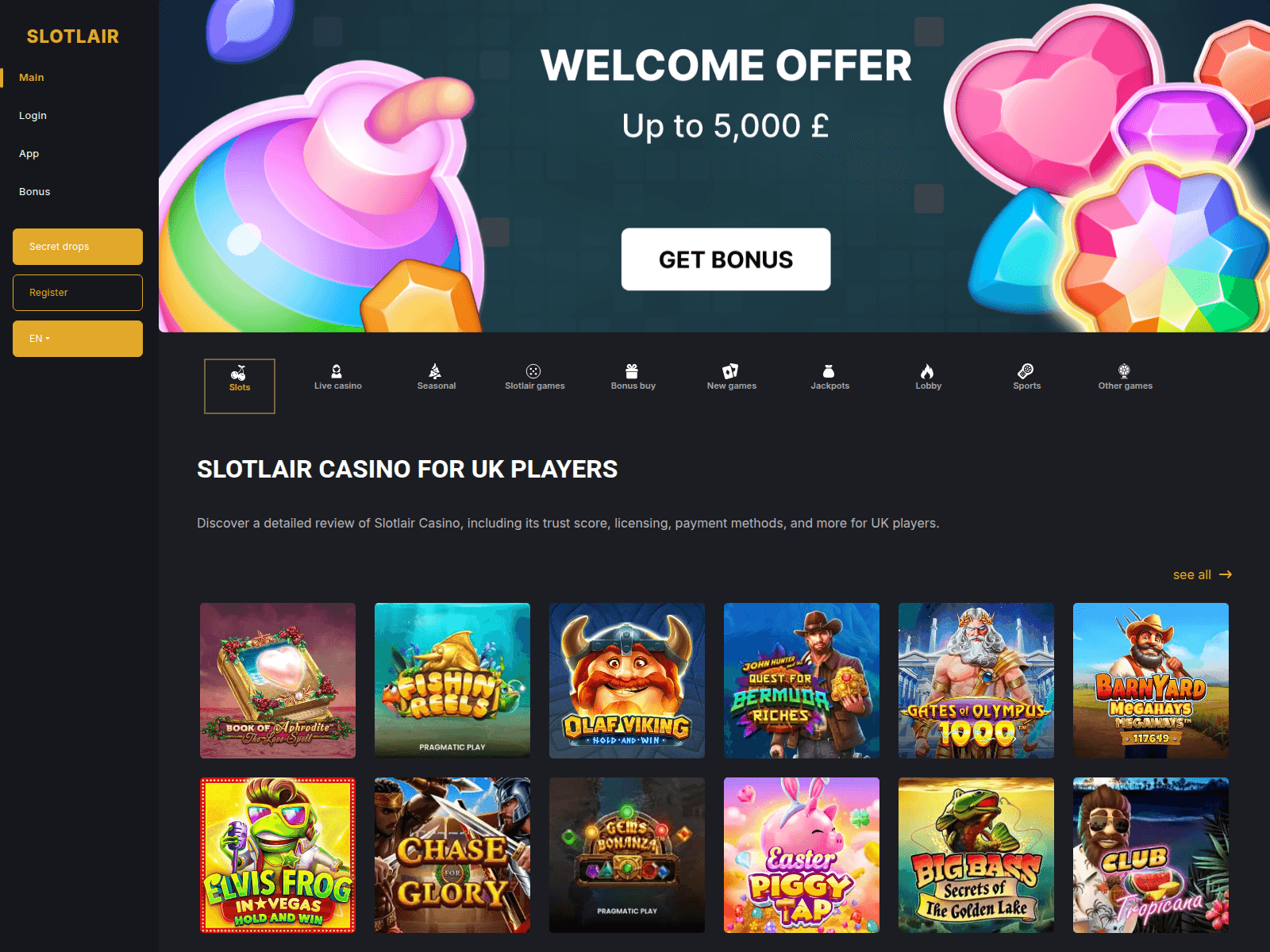 Screenshot of slotlairgb.com