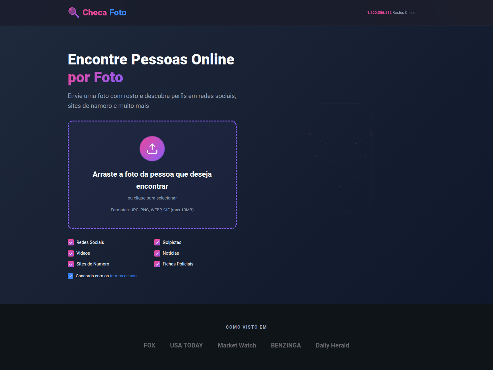 Screenshot of checafoto.com