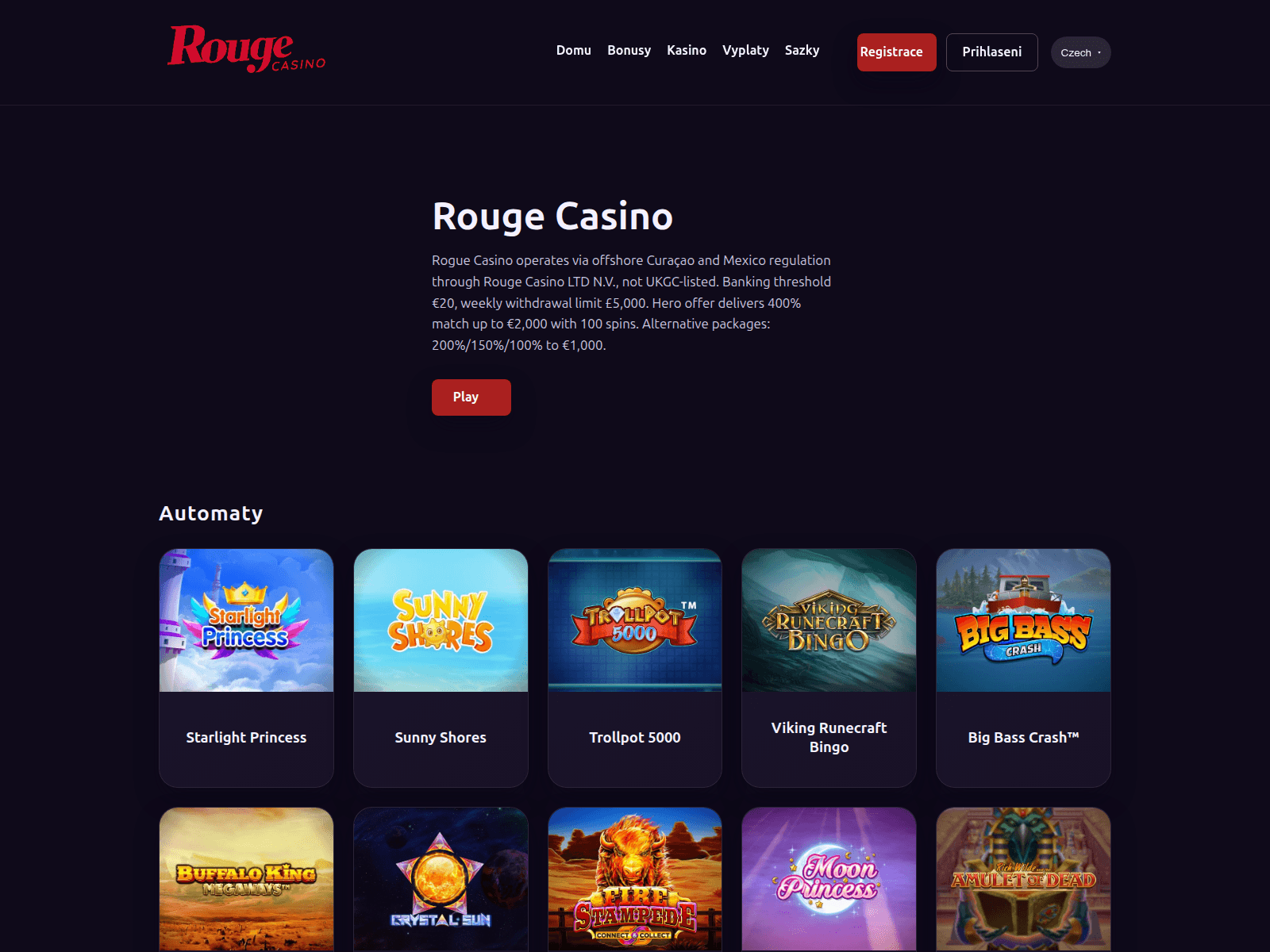 Screenshot of rouge-casino.net