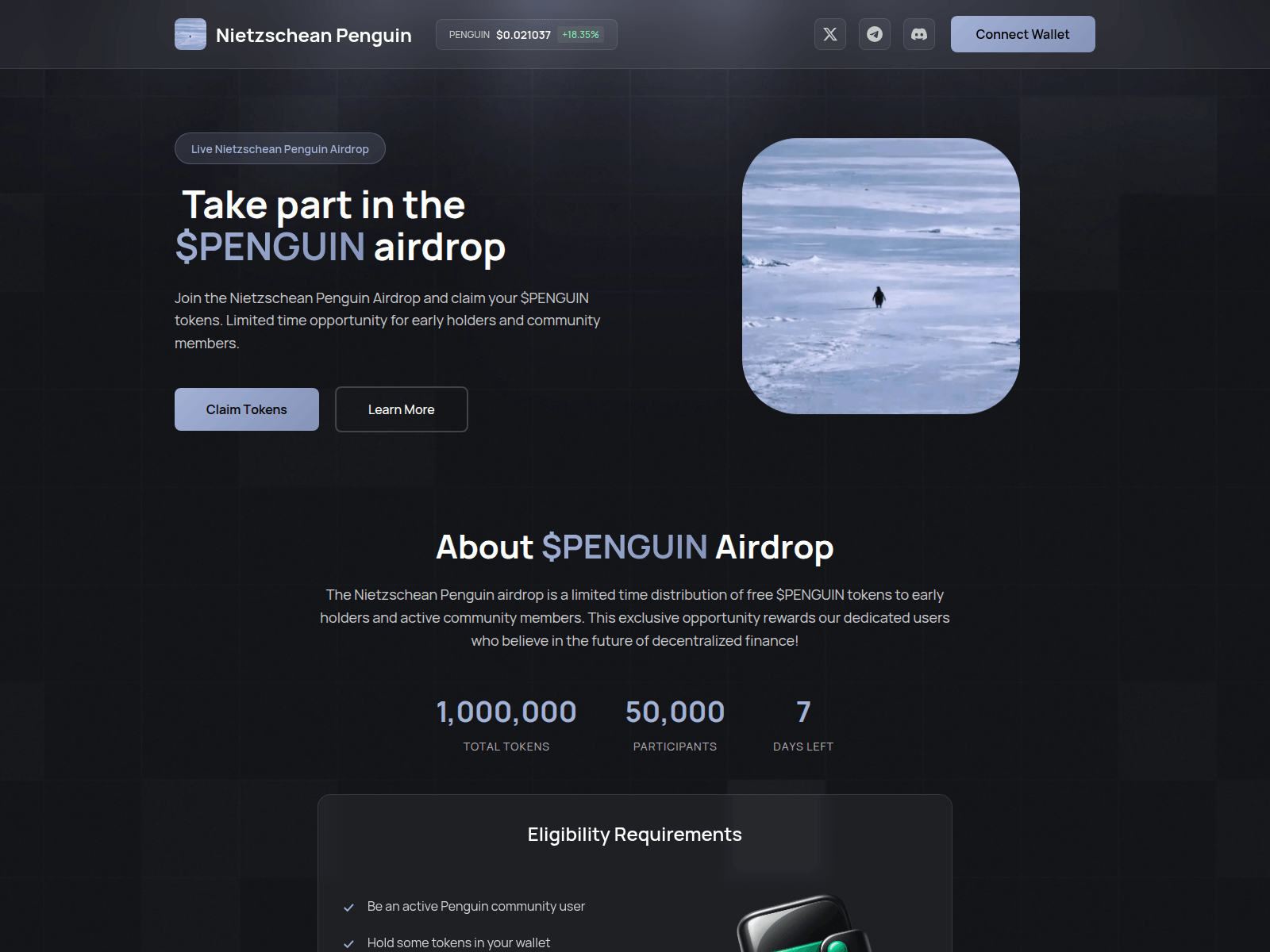 Screenshot of penguinonsol.net
