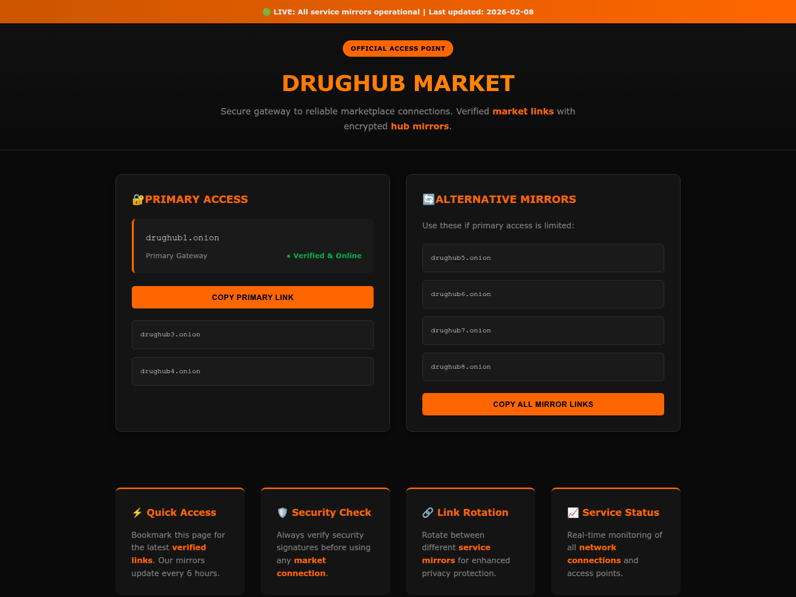 Screenshot of drug-hub-darknet.com