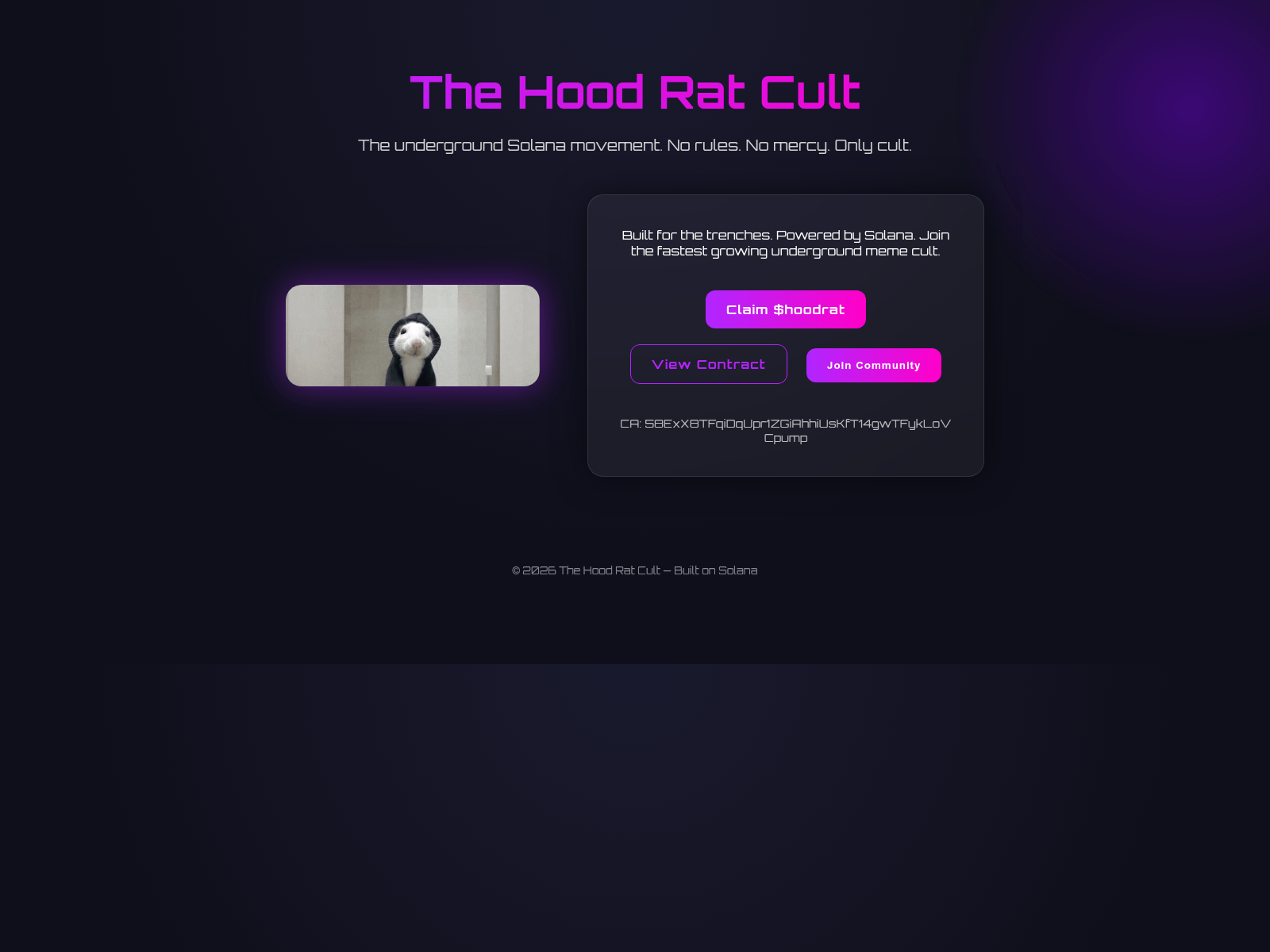 Screenshot of thehoodrat.xyz
