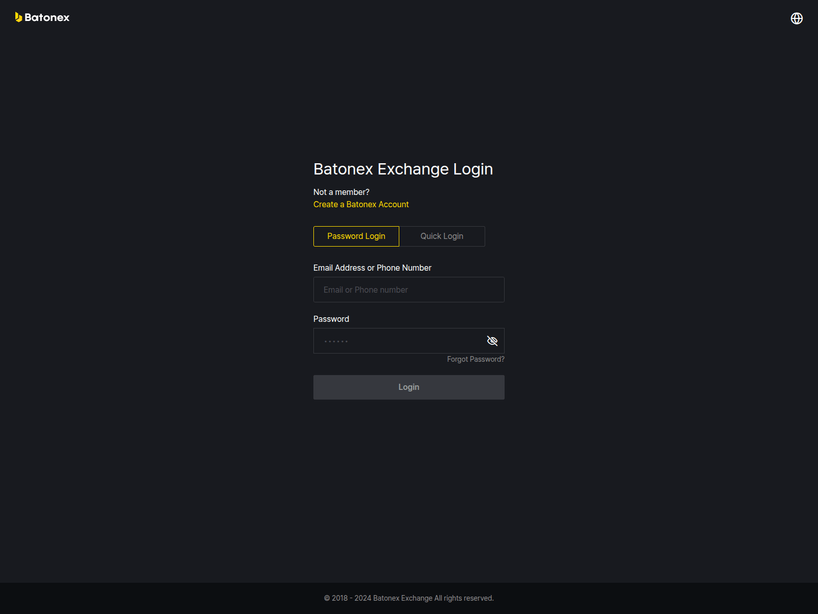 Screenshot of batonex-login-exchange.com