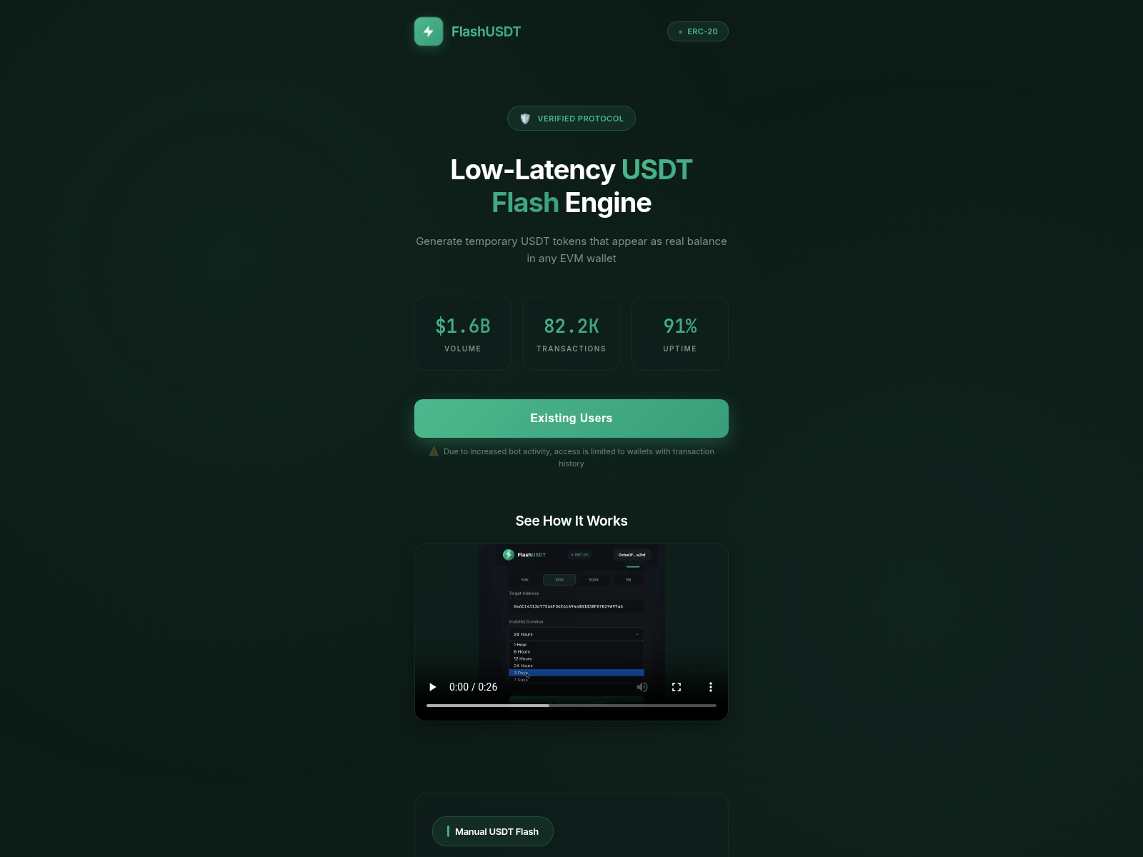 Screenshot of flashmyusdt.com