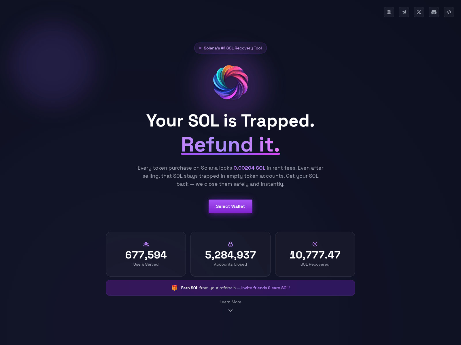 Screenshot of refundportal.fun