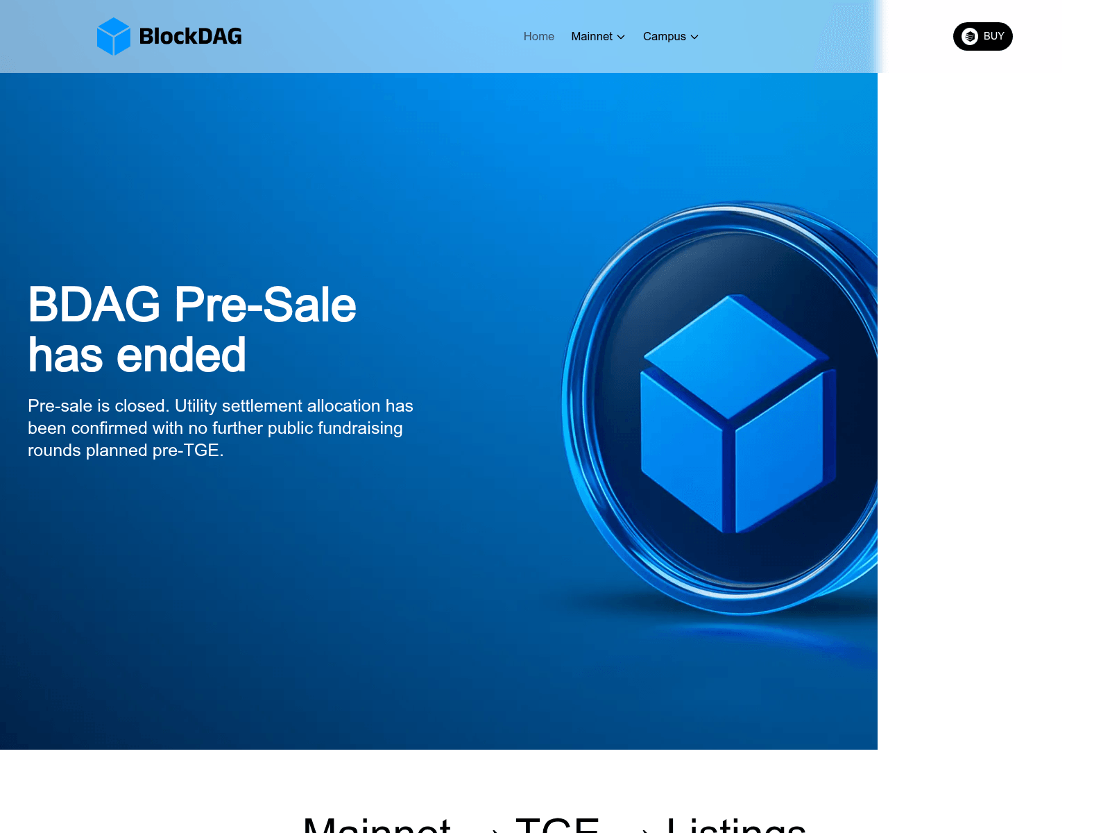 Screenshot of mainnetblockdag.network