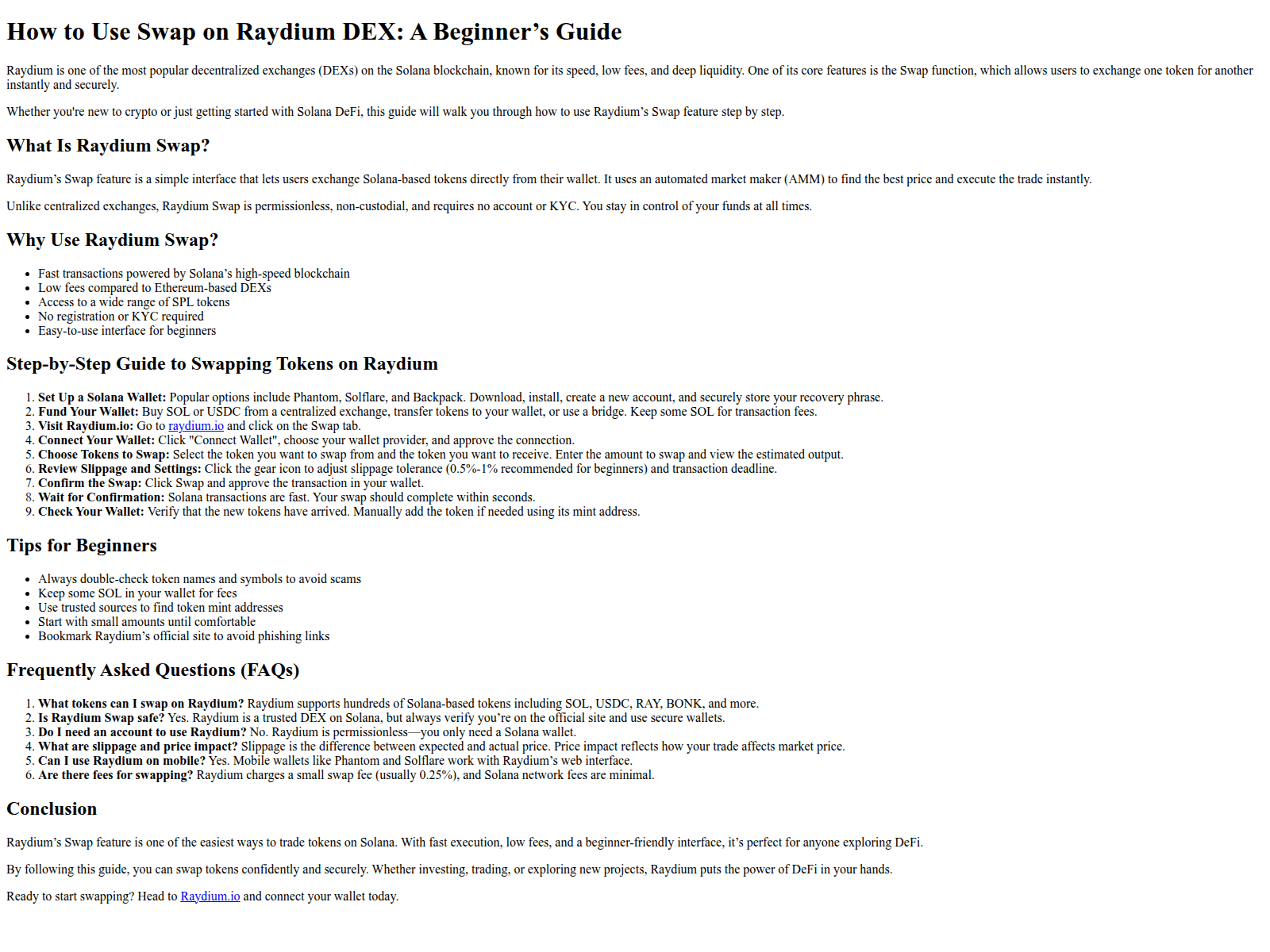 Screenshot of updated-swap-raydium.pages.dev