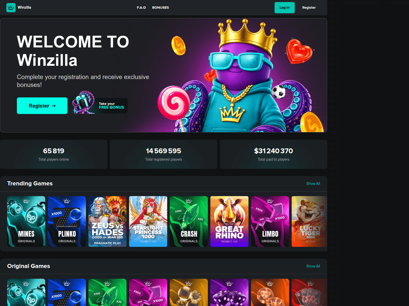 Screenshot of winzilla.online