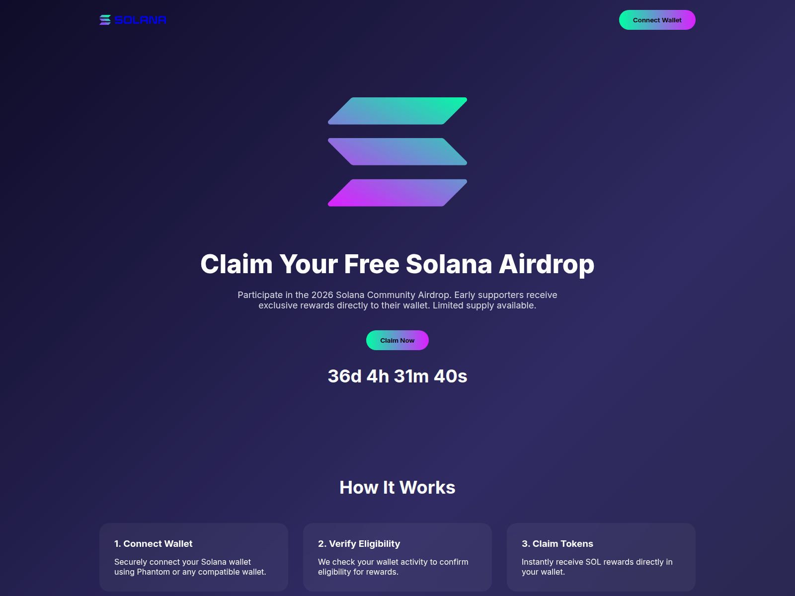Screenshot of rewards-solana.org