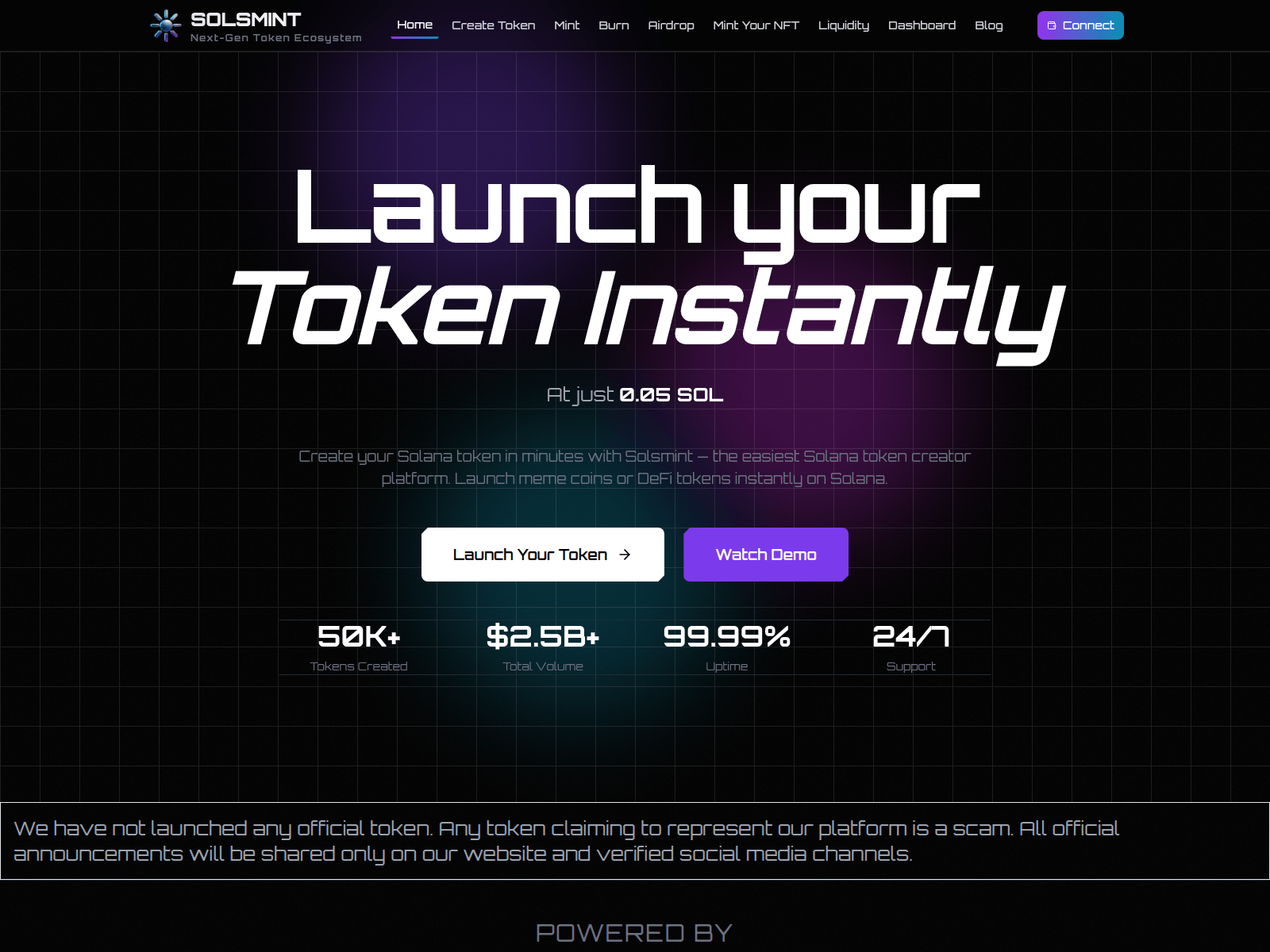 Screenshot of www.solsmint.com