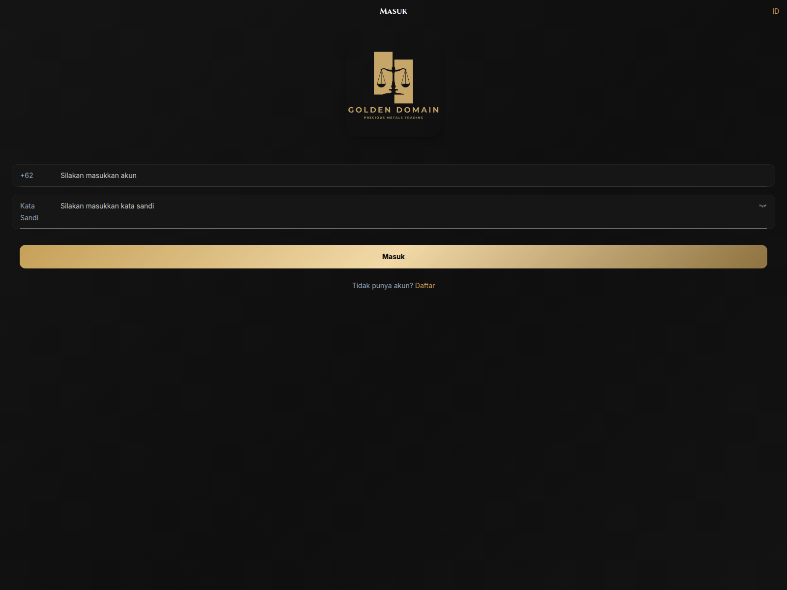 Screenshot of www.gold-idn.com