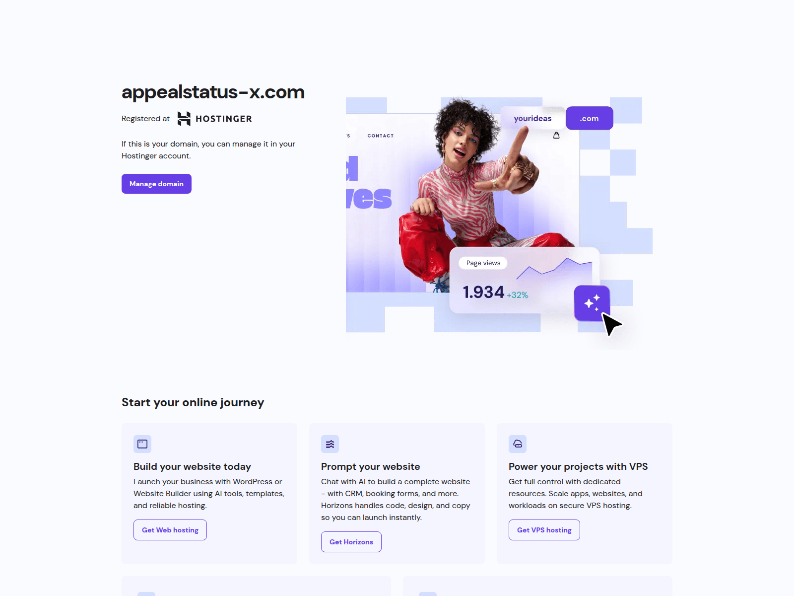 Screenshot of appealstatus-x.com