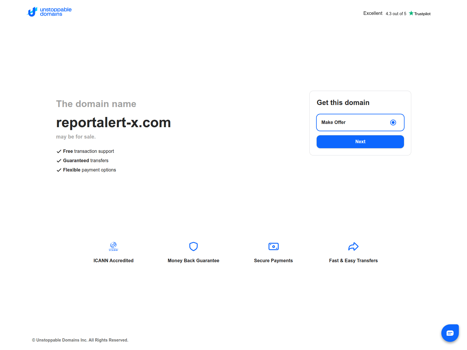 Screenshot of reportalert-x.com