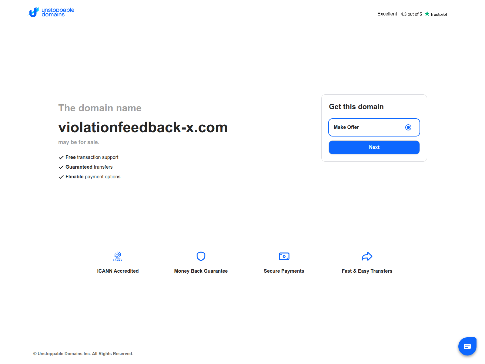 Screenshot of violationfeedback-x.com