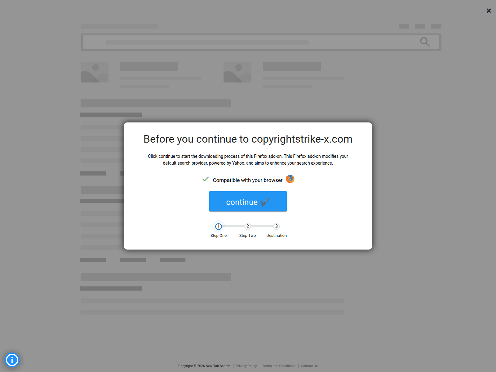 Screenshot of copyrightstrike-x.com