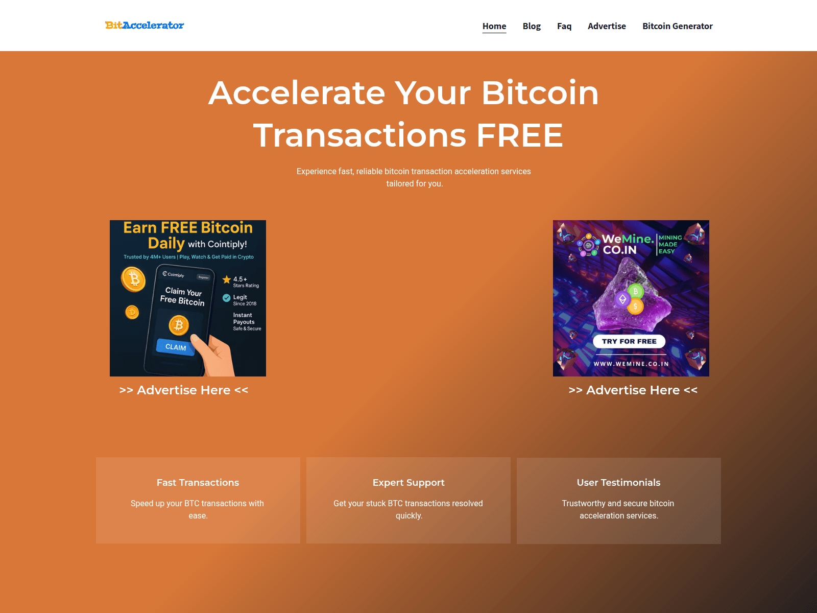 Screenshot of bitaccelerator.org