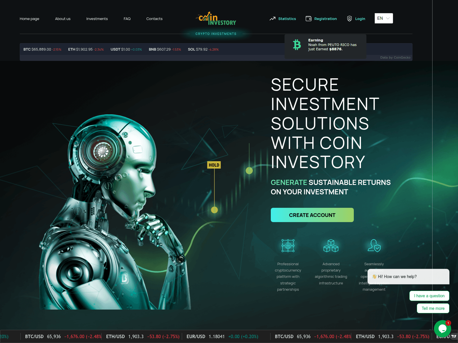 Screenshot of coininvestory.com