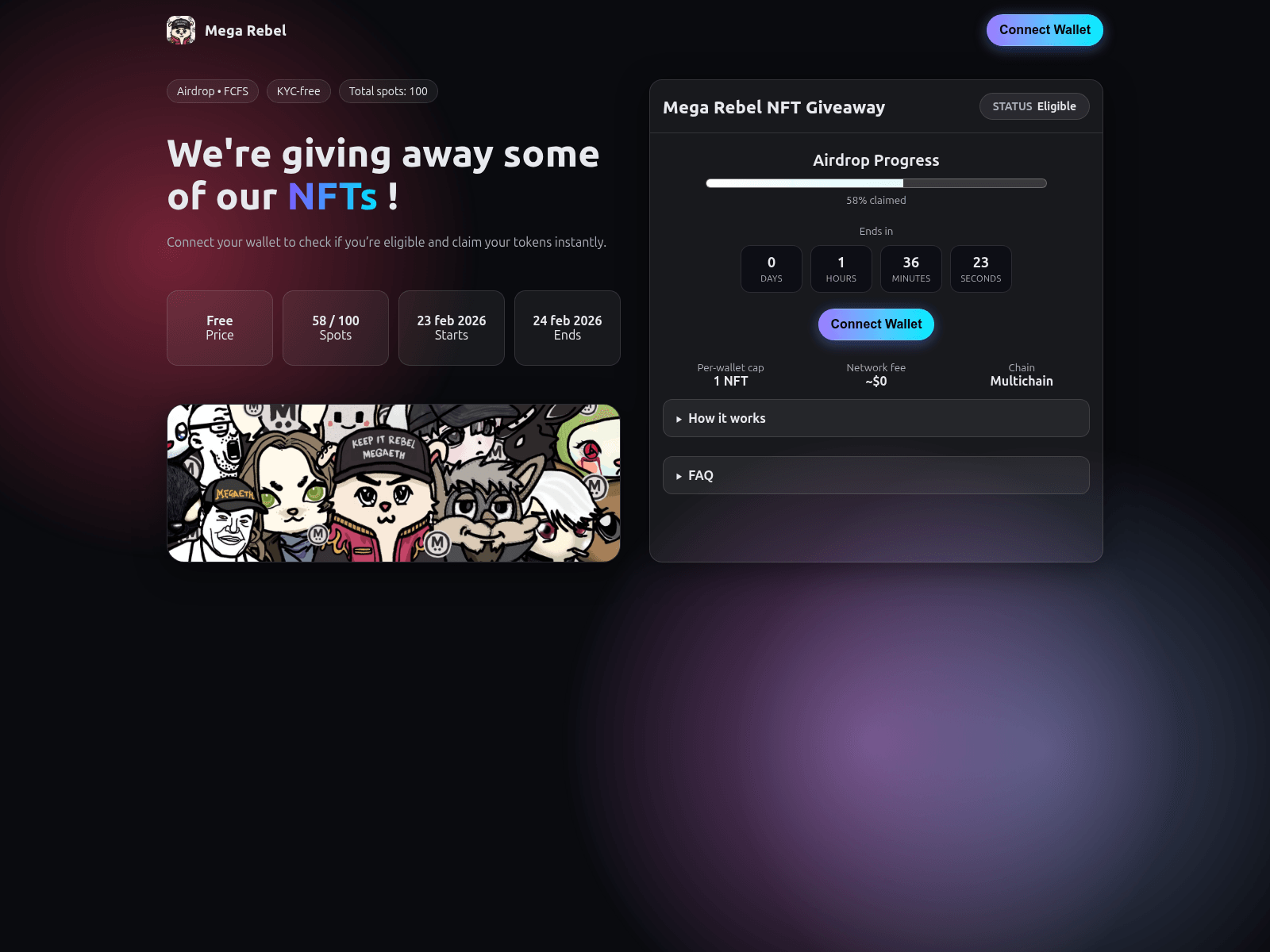 Screenshot of megarebel.art