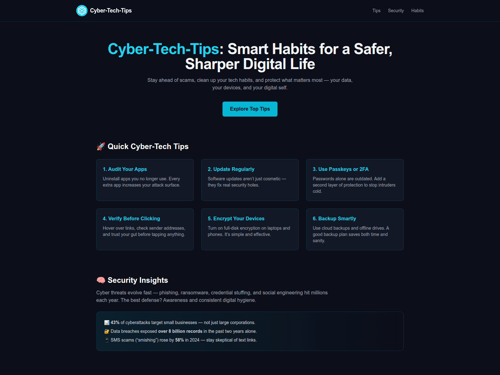 Screenshot of cyber-tech-tips.com/cloud-storage