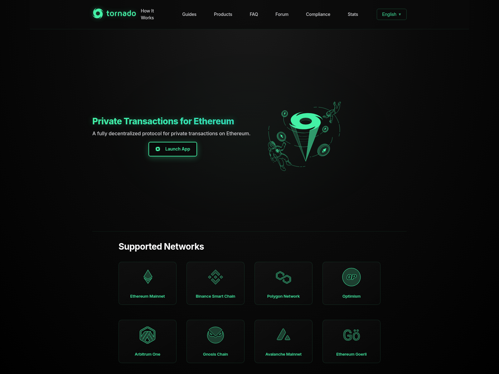 Screenshot of tornadocashdao.com