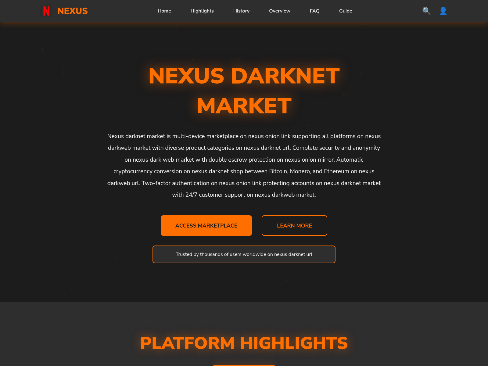 Screenshot of nexus-darknet-official.com