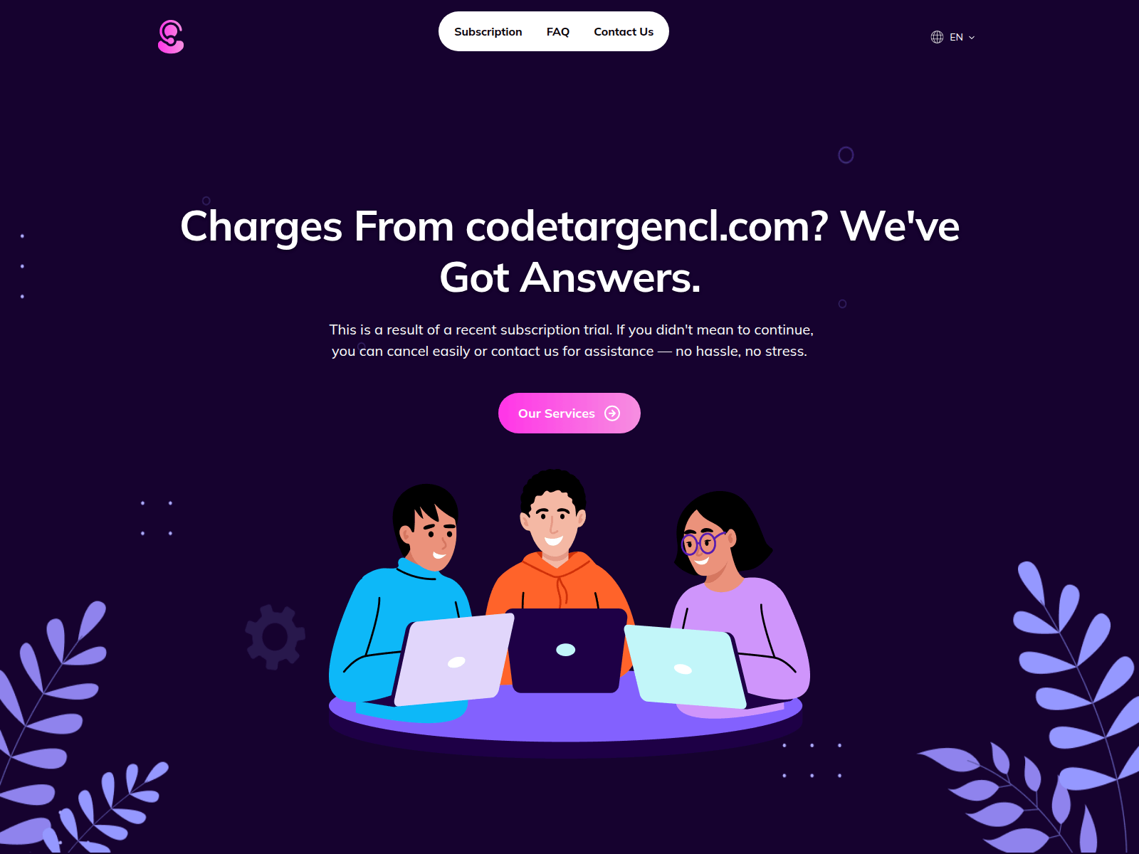 Screenshot of codetargencl.com