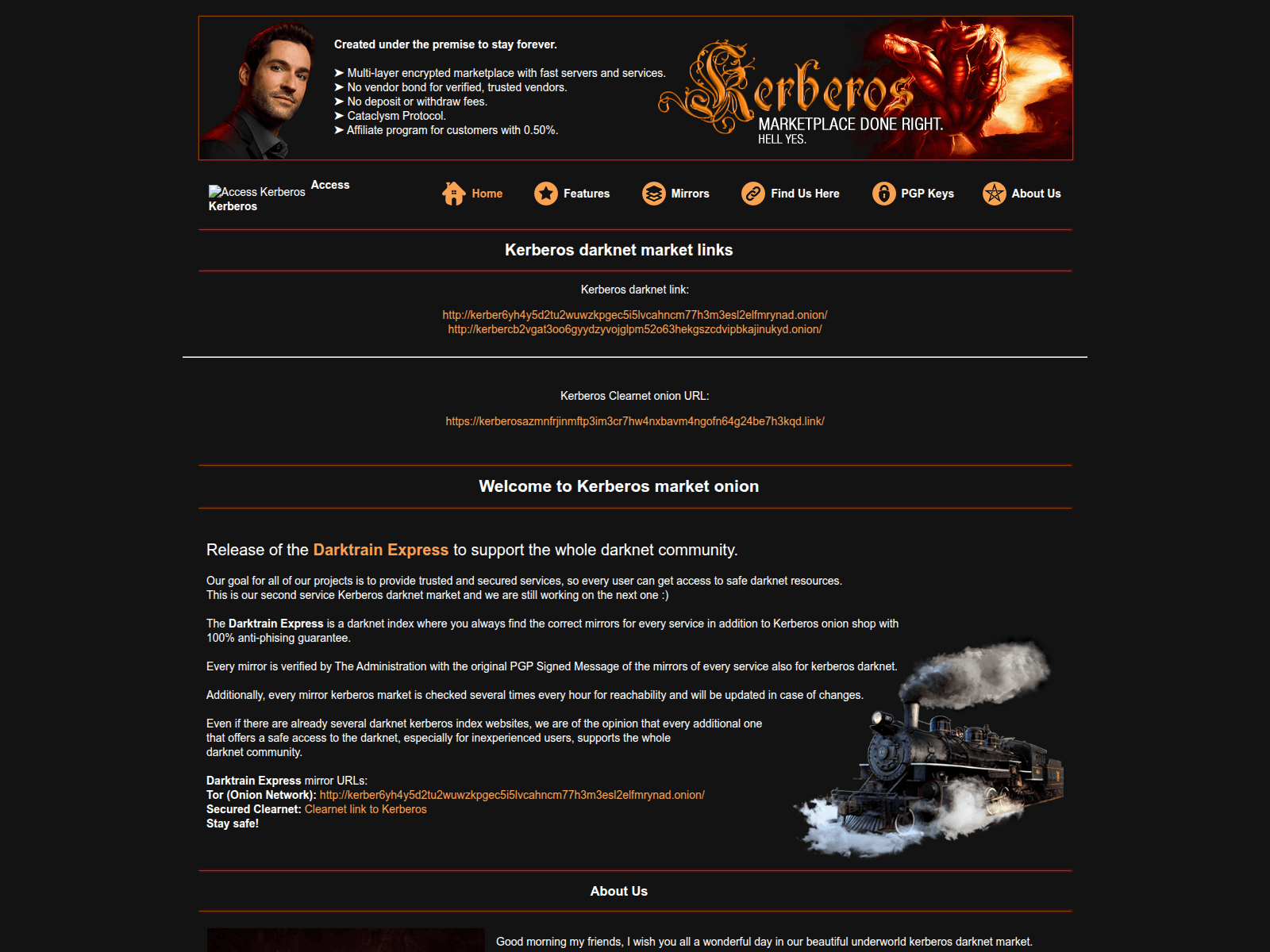 Screenshot of kerberosdark.com