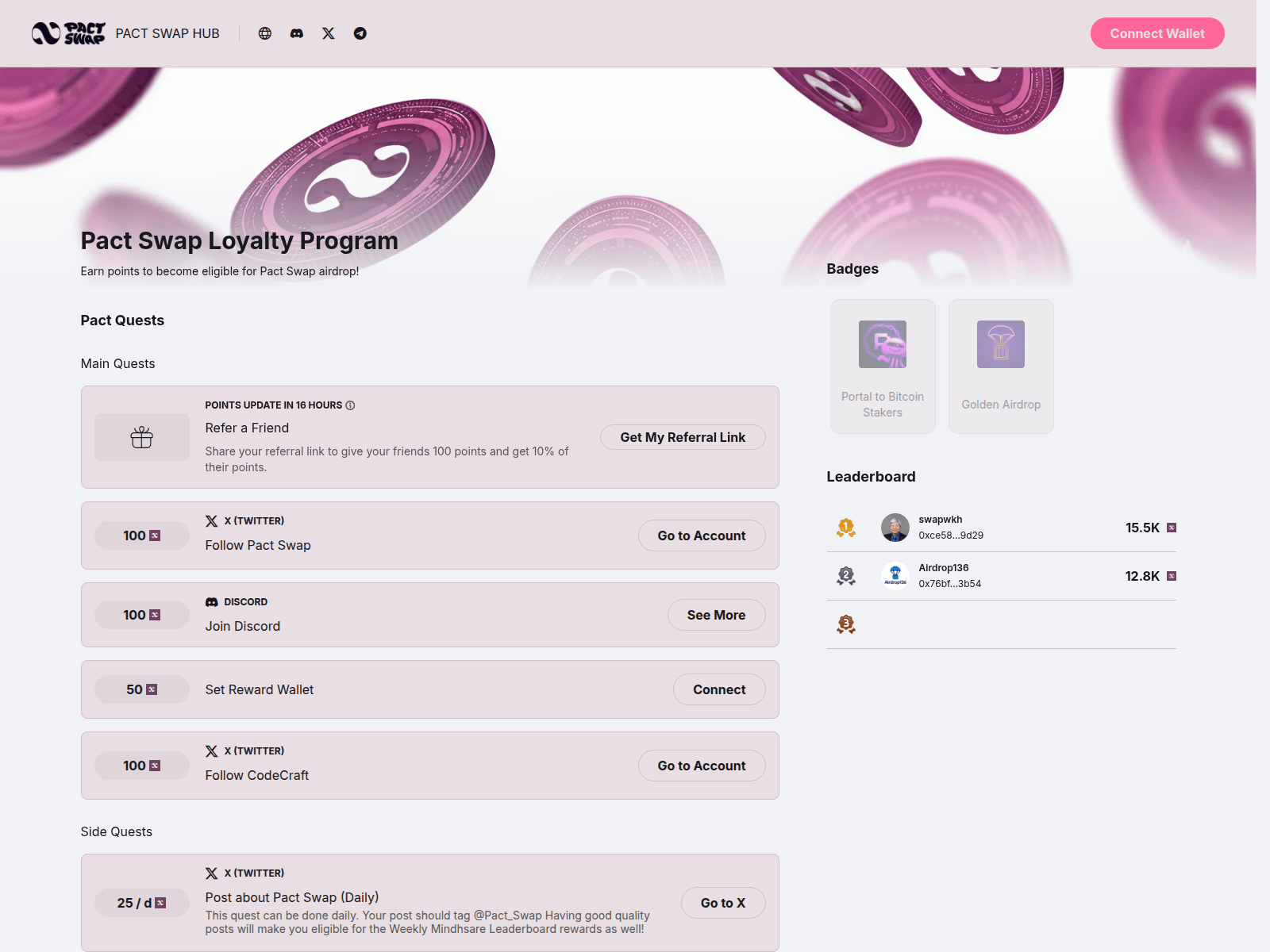 Screenshot of pactswap.claims