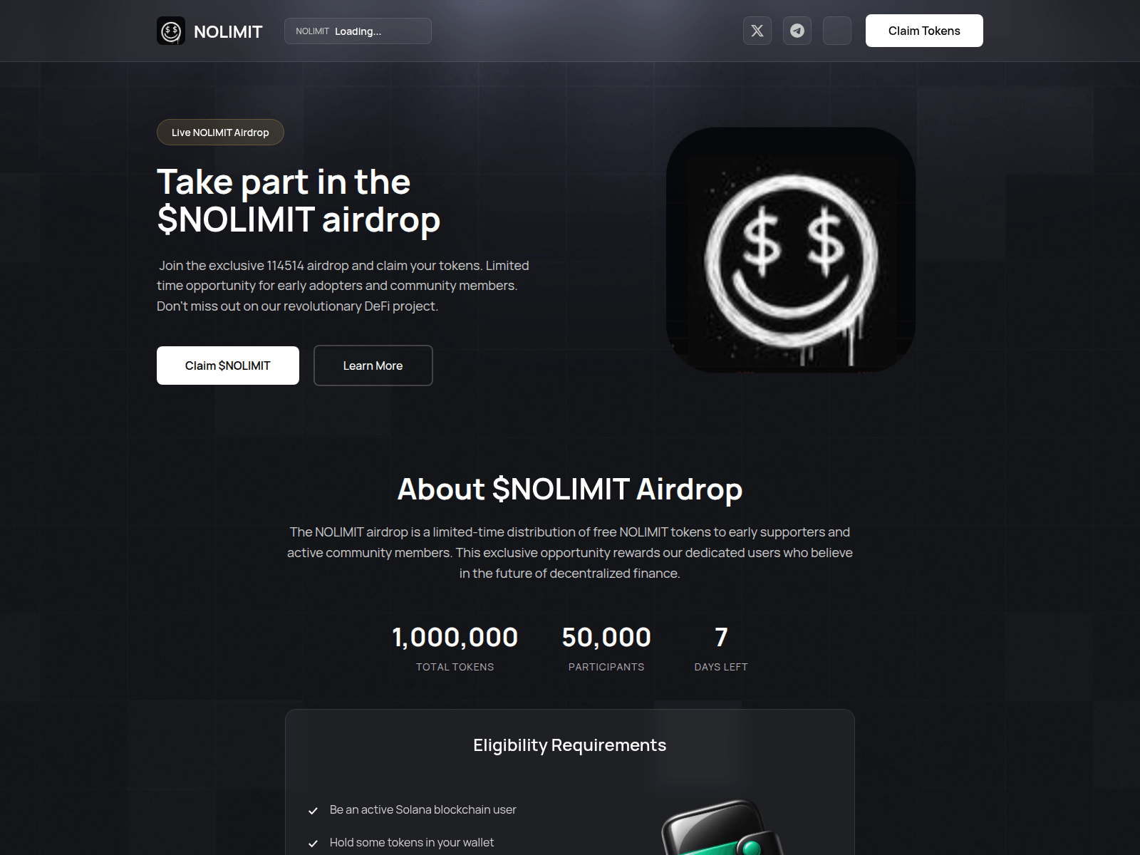 Screenshot of nolimitclaim.pages.dev