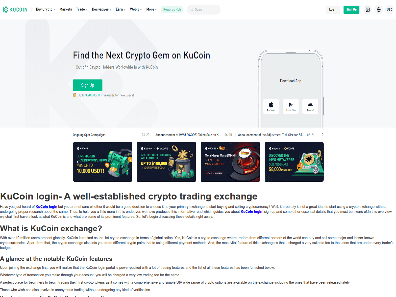 Screenshot of kucoiinklogn.webflow.io
