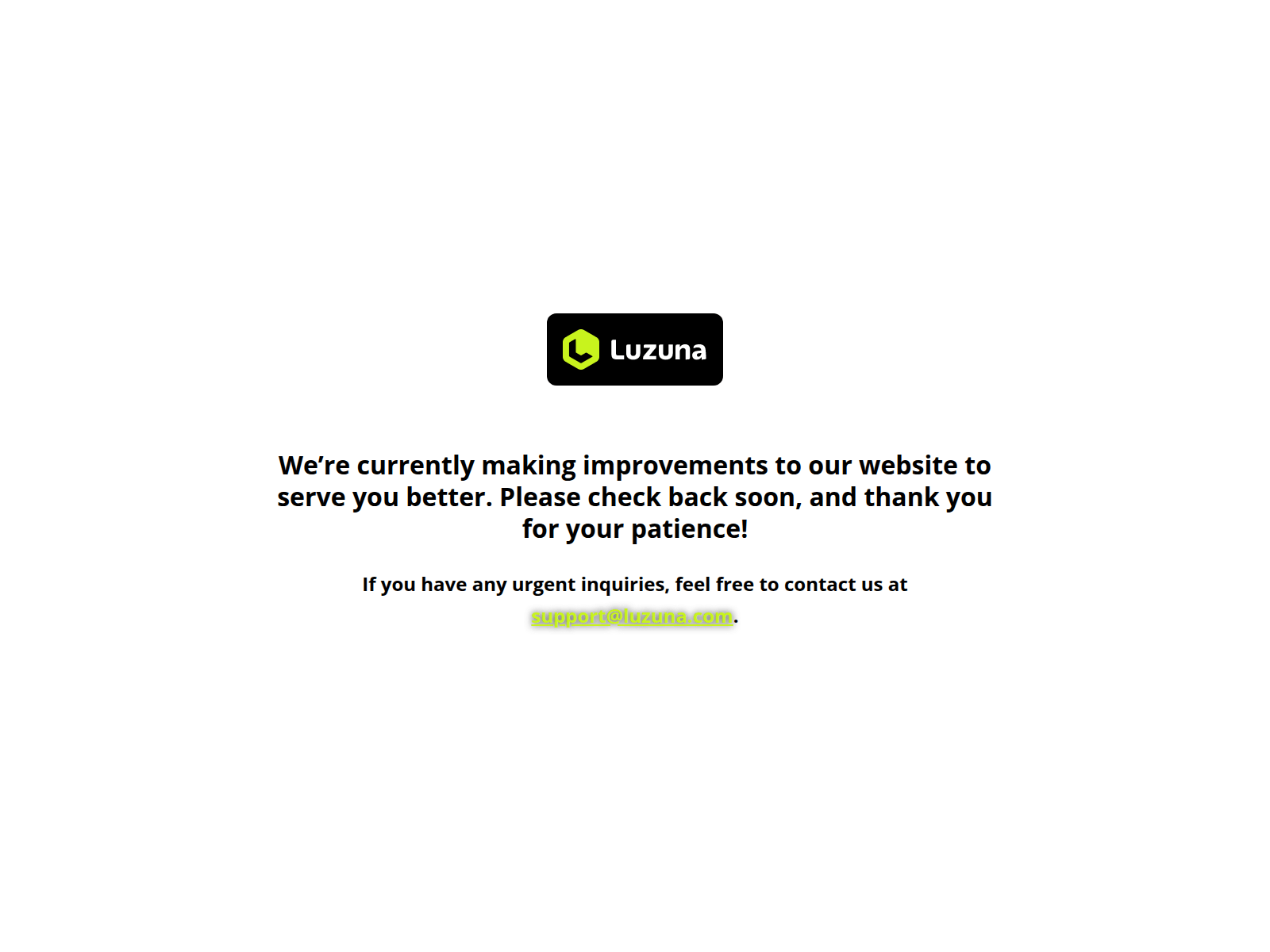 Screenshot of luzuna.com